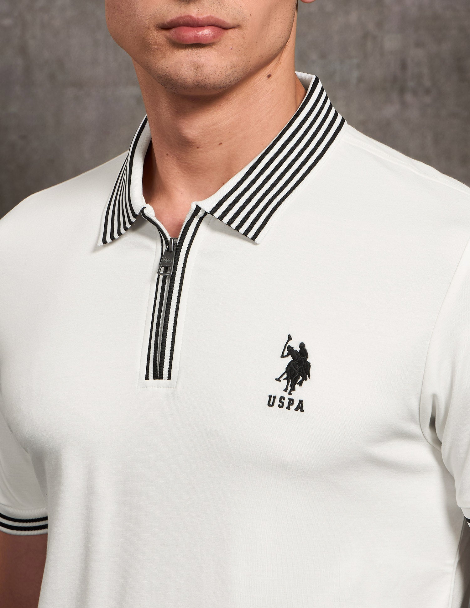 Solid Black & Gold Polo Shirt Ivory - U.S. POLO ASSN. | Large