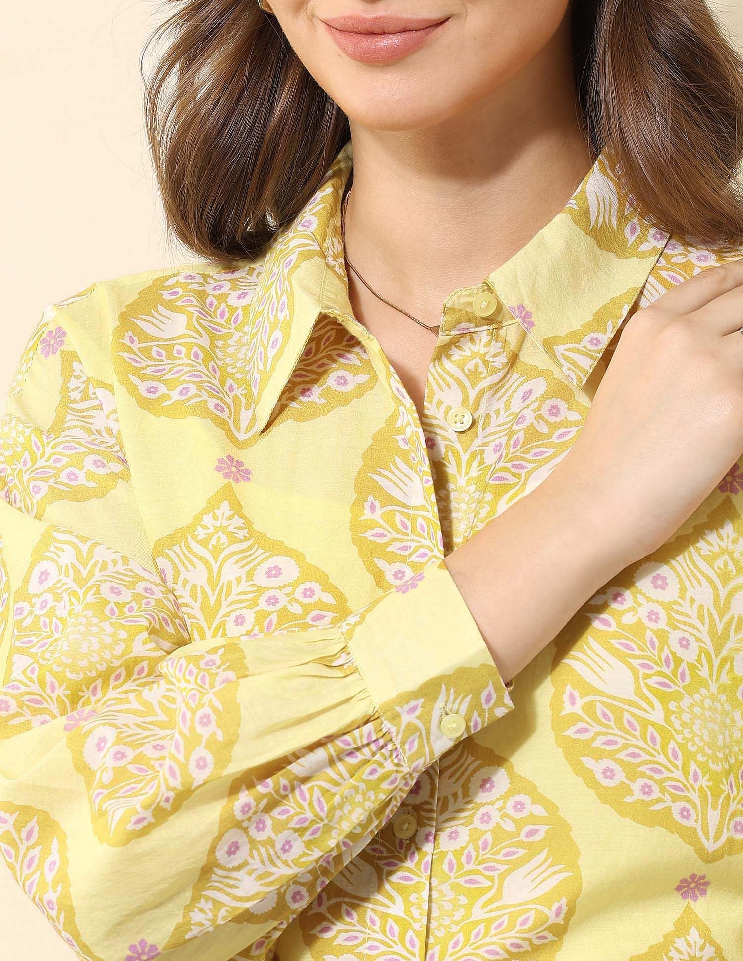 Oversized Boho Printed Shirt Multi-colour - U.S. POLO ASSN. | Large