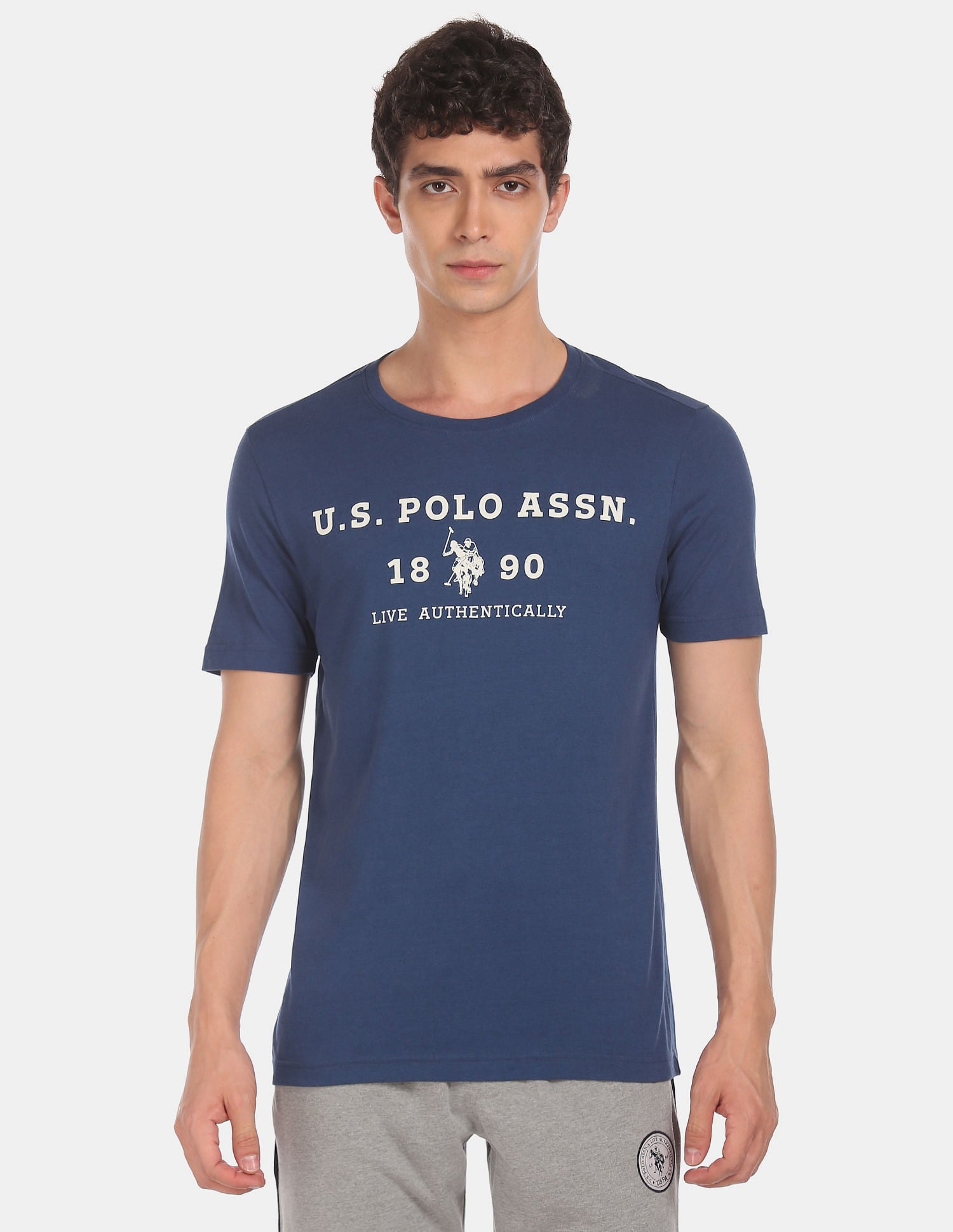 Crew Neck Brand Print I683 Lounge T-Shirt - Pack Of 1 Dark Blue - U.S. POLO ASSN. | Large