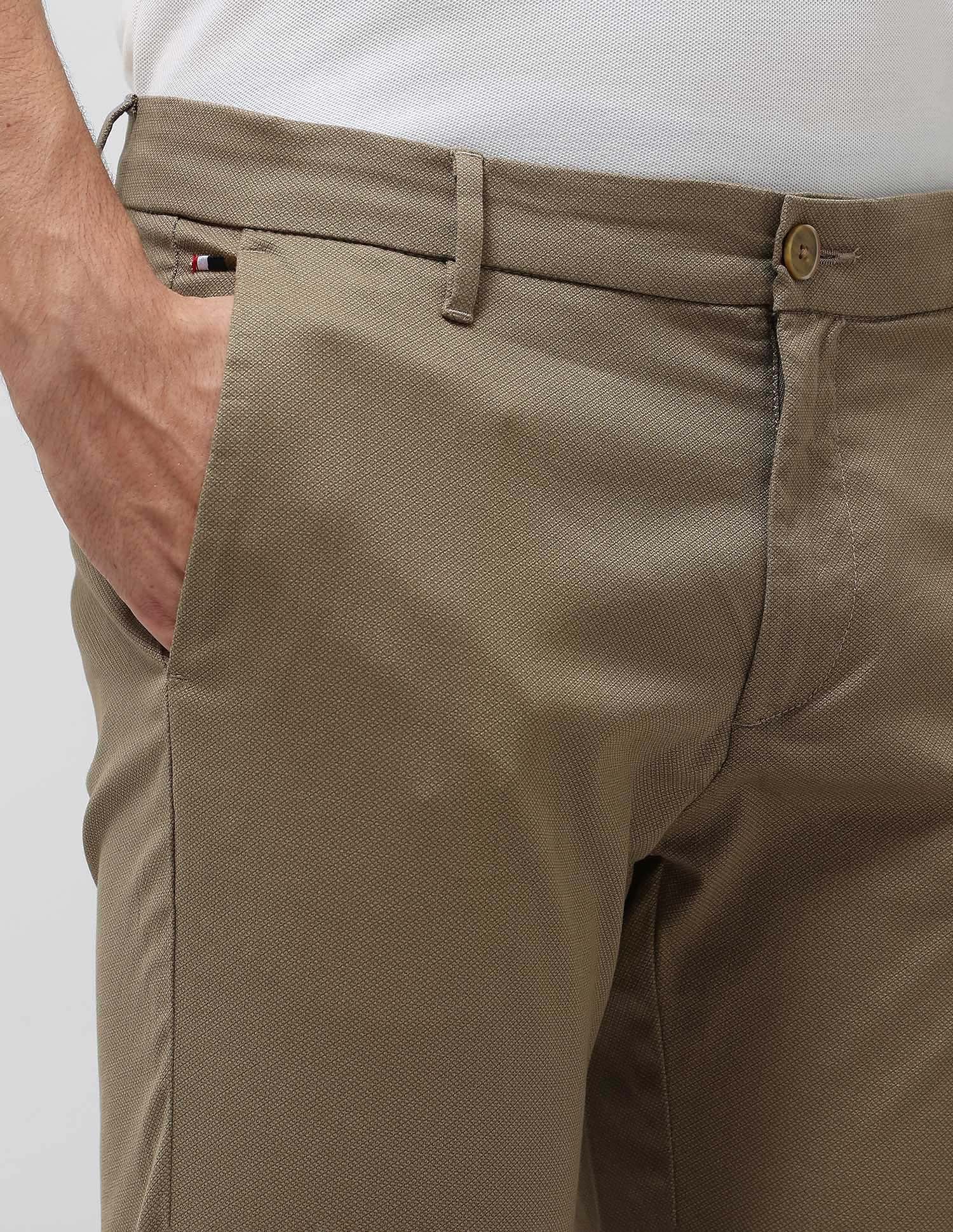 Slim Fit Satin Trousers Khaki - U.S. Polo Assn. India | Large