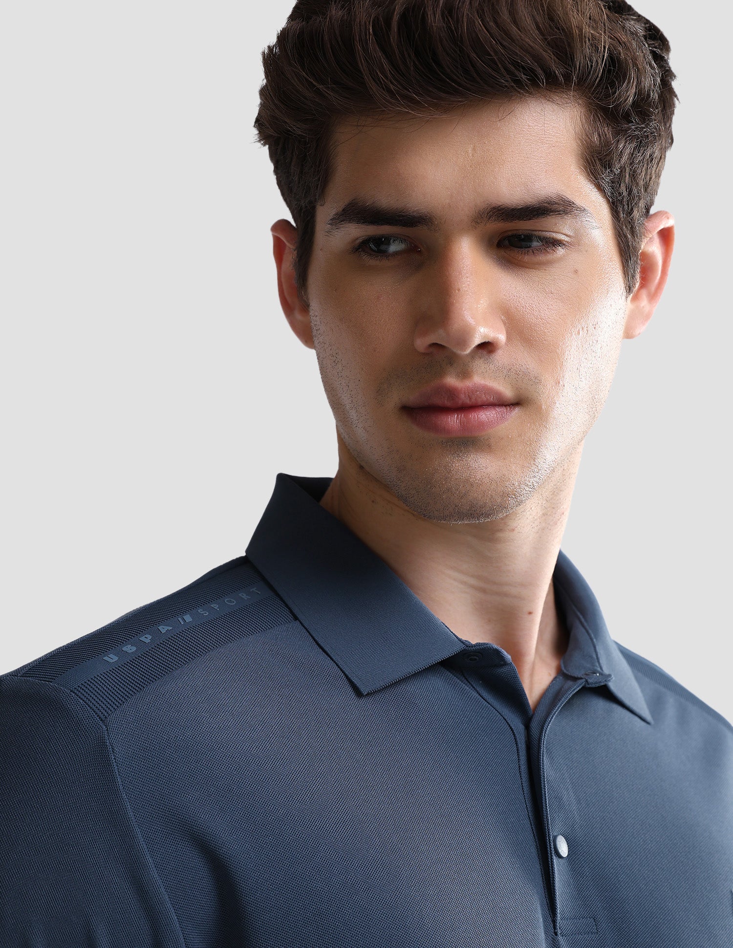 Solid Slim Fit Active Polo Shirt Blue - U.S. Polo Assn. India | Large