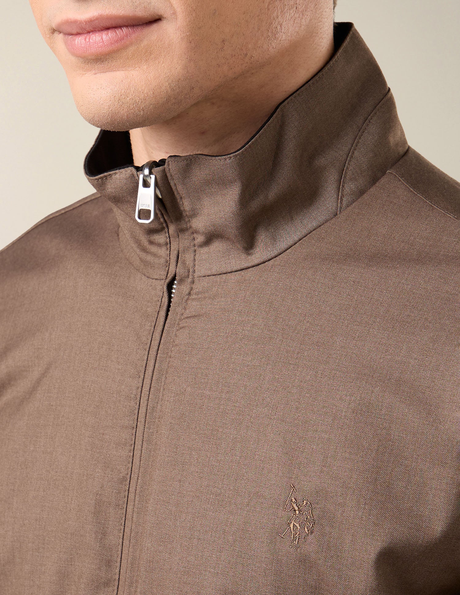 Solid Regular Fit Reversible Jacket Brown - U.S. Polo Assn. India | Large