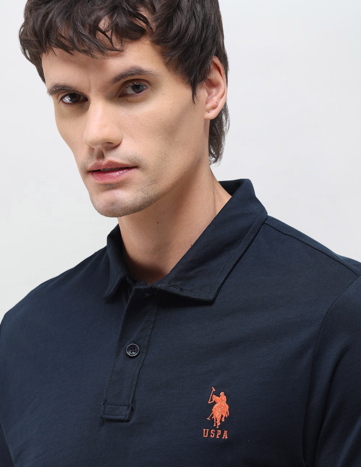Solid Slim Fit Polo Shirt Navy - U.S. Polo Assn. India | Large