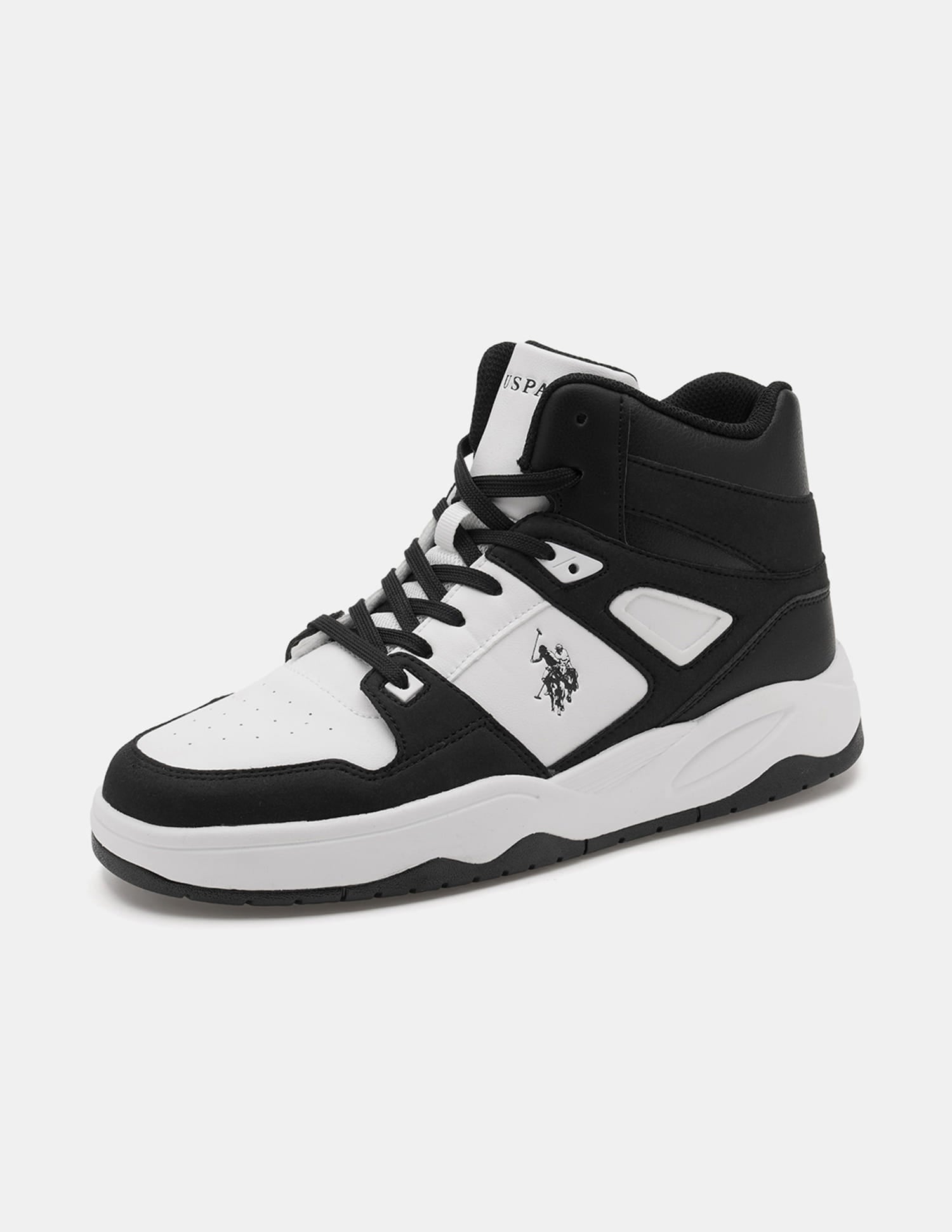 Men Bruce Mid Top Sneakers Black - U.S. Polo Assn. India | Large
