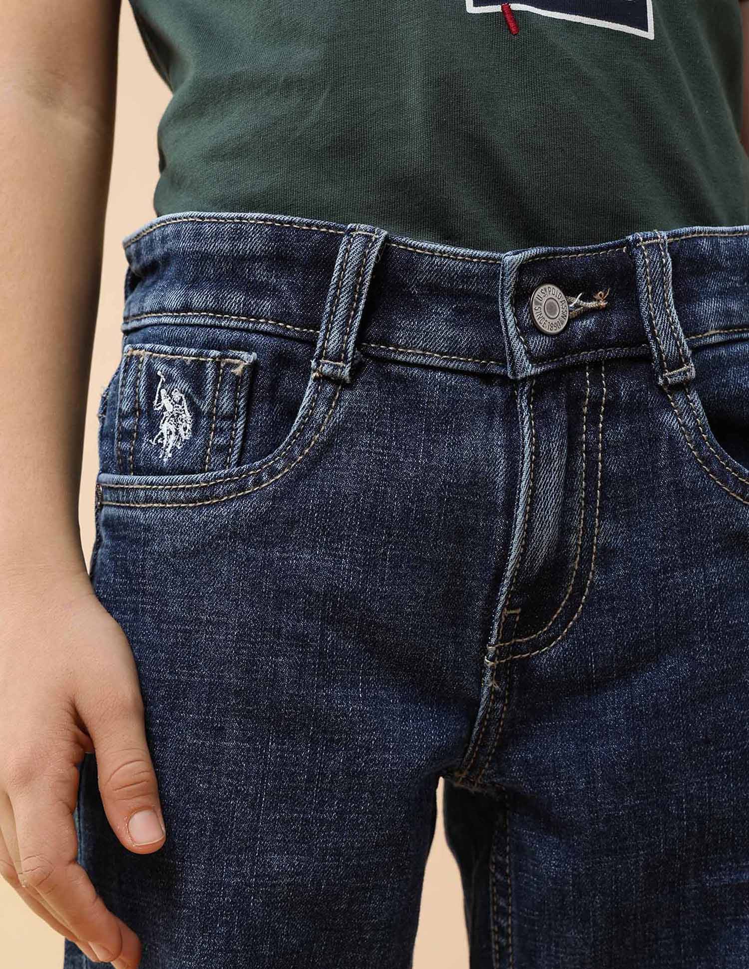 Boys Relaxed Fit Mid Rise Jeans Blue - U.S. POLO ASSN. | Large