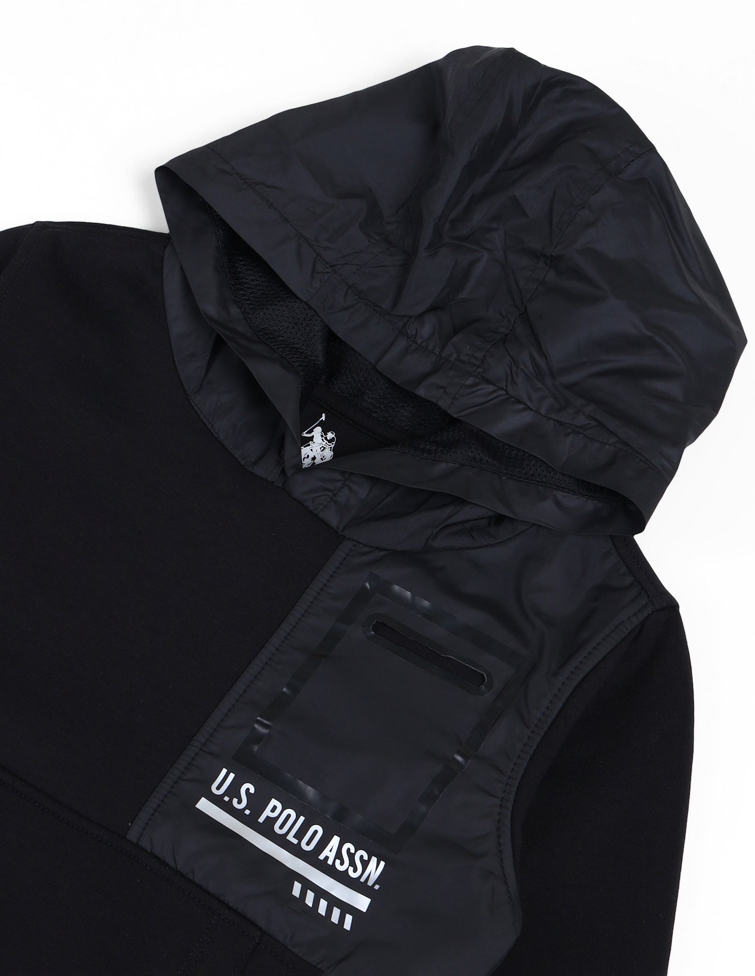 Boys Solid Hooded Sweatshirt Black - U.S. POLO ASSN. | Large