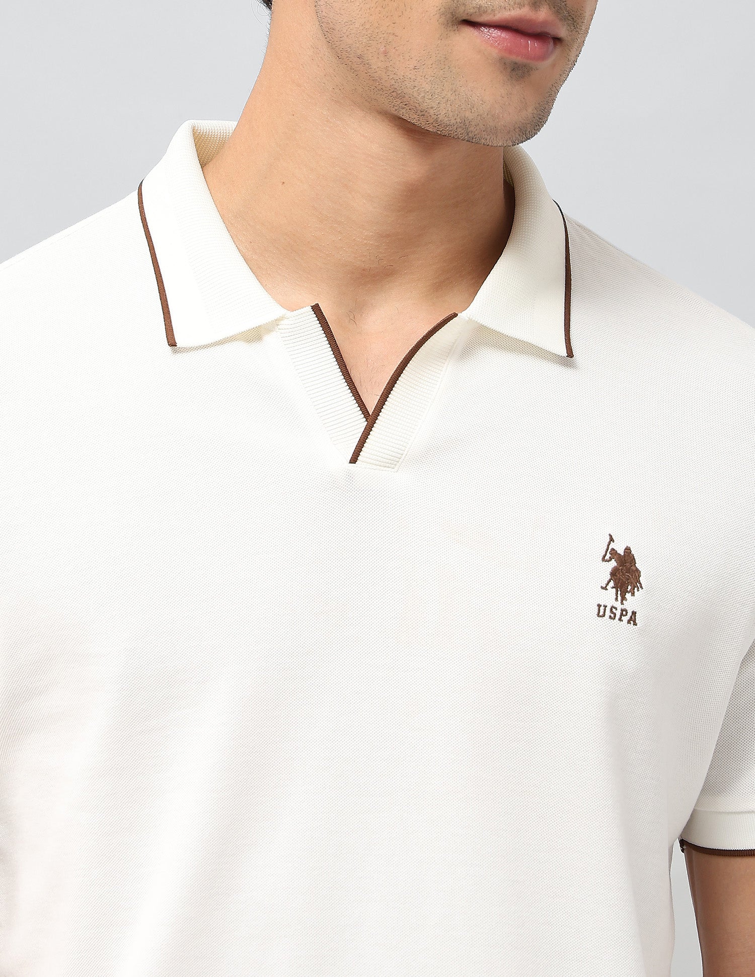Textured Regular Fit Polo Shirt White - U.S. POLO ASSN. | Large