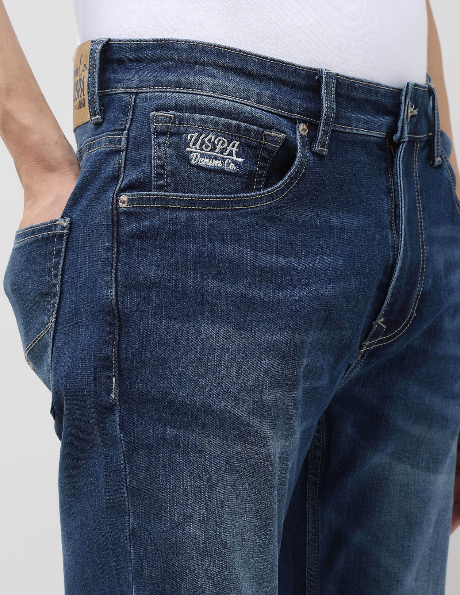 Harold Slim Straight Fit Blue Jeans Indigo - U.S. POLO ASSN. | Large