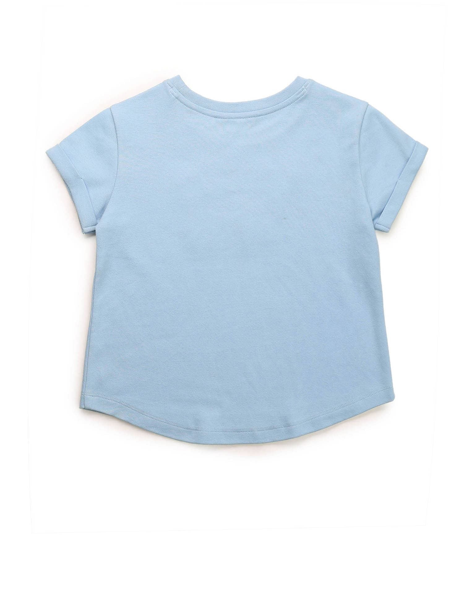 Girls Brand Embroidered Relaxed Fit T-Shirt Light Blue - U.S. POLO ASSN. | Large