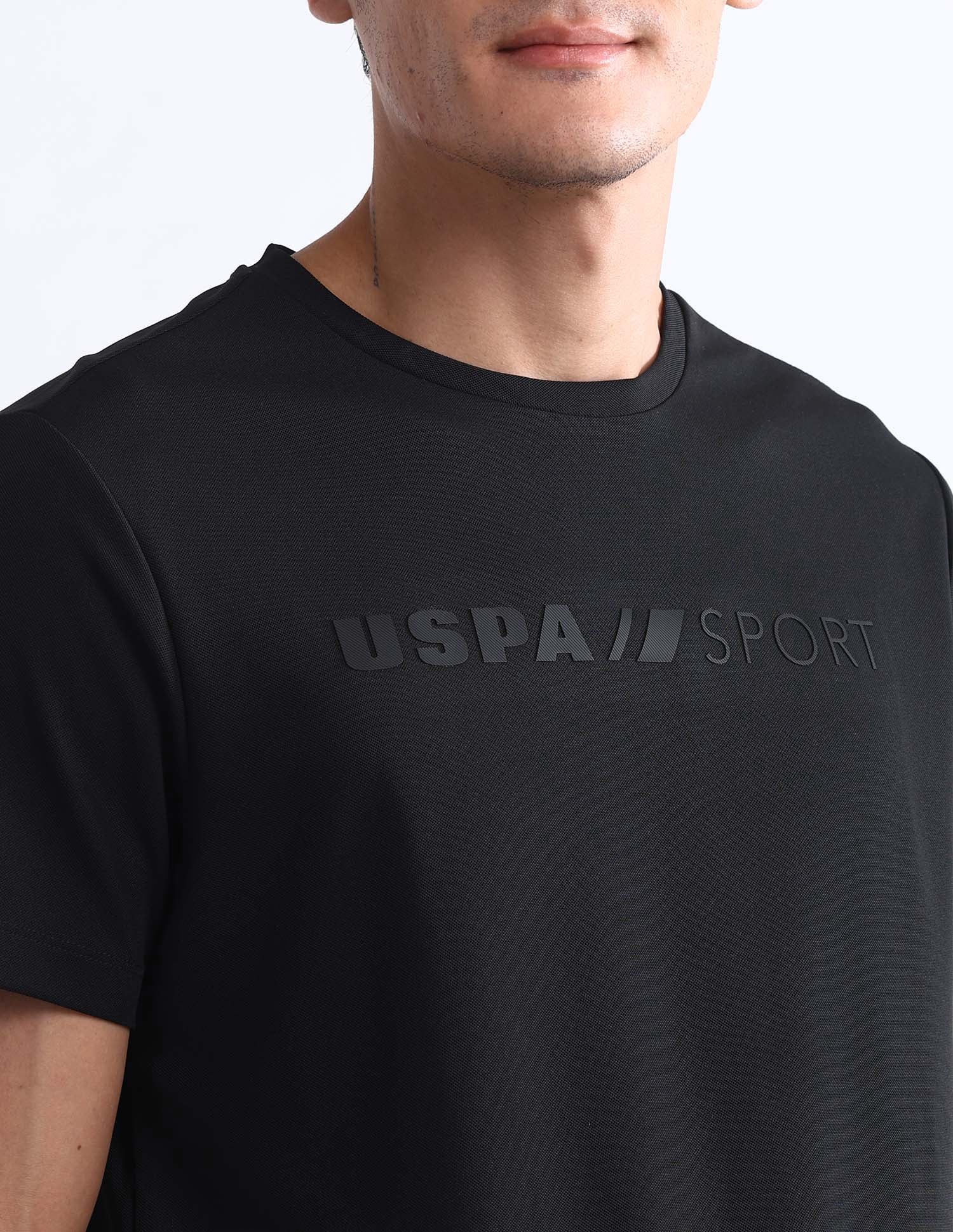 Brand Embossed Slim Fit T-Shirt Black - U.S. Polo Assn. India | Large