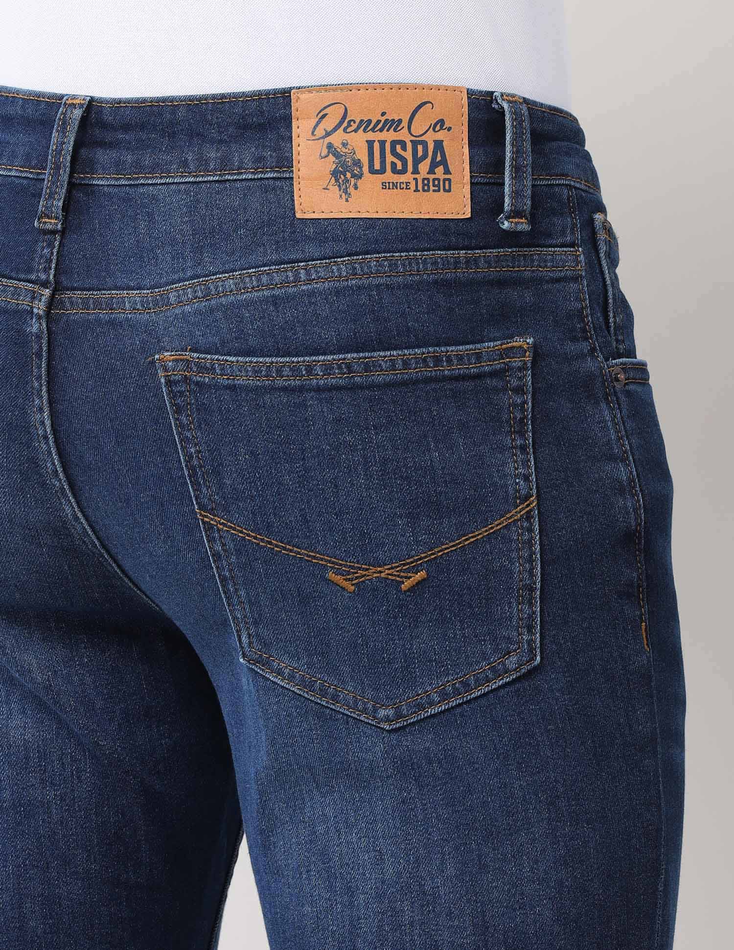 Brandon Slim Tapered Blue Jeans Dark Wash - U.S. Polo Assn. India | Large