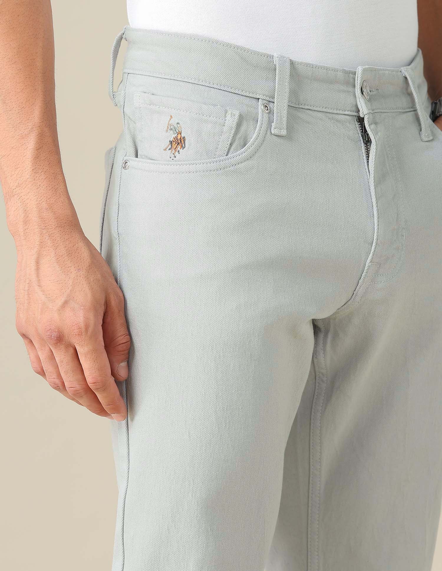 Brandon Slim Tapered Fit Grey Jeans Grey - U.S. POLO ASSN. | Large