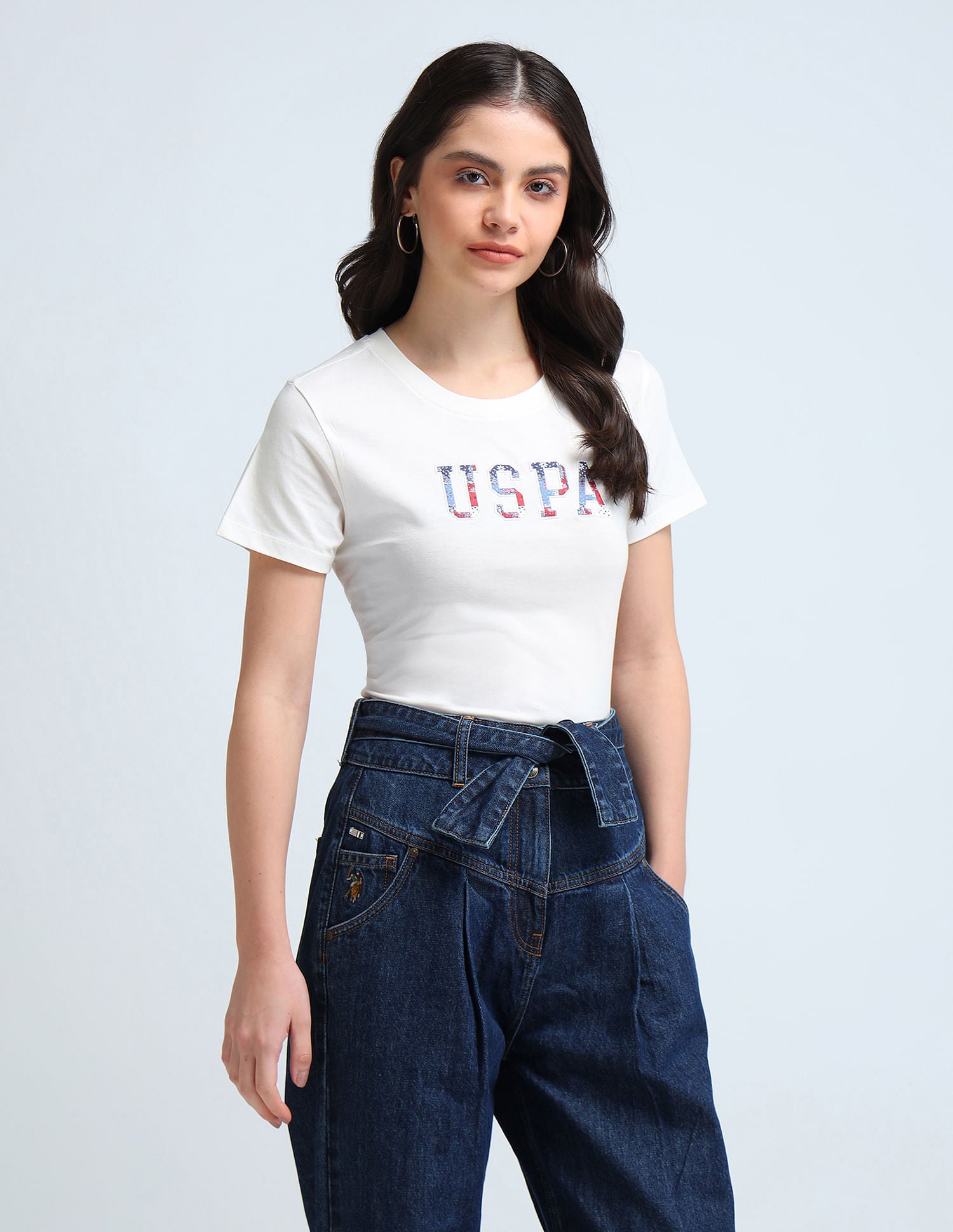 Boho Applique Regular Fit T-Shirt Off White - U.S. POLO ASSN. | Large