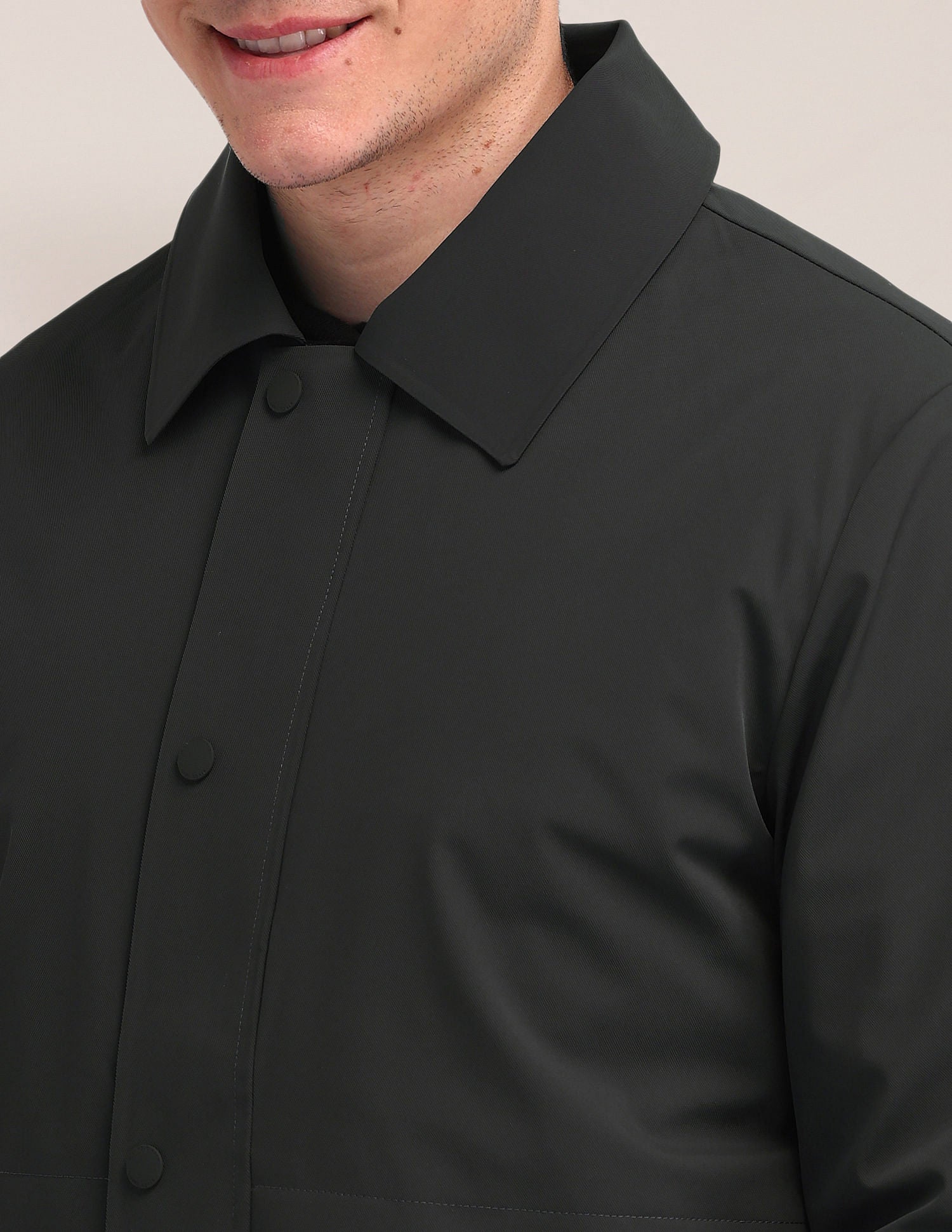 Spread Collar Solid Jacket Dark Grey - U.S. Polo Assn. India | Large