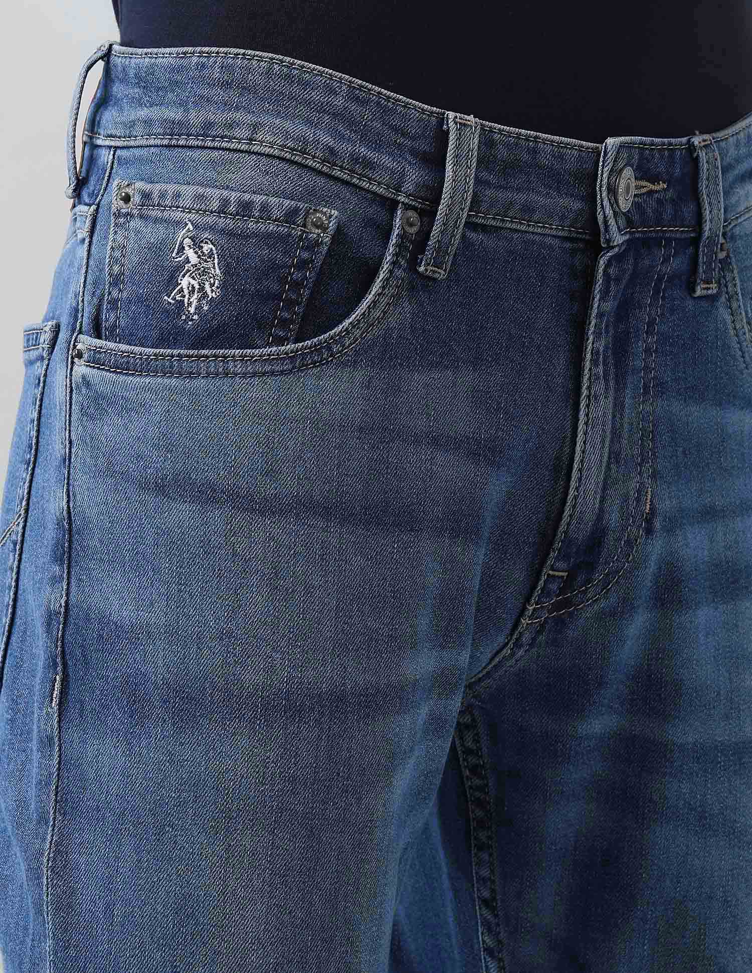 Brandon Slim Tapered Fit Blue Jeans Blue - U.S. POLO ASSN. | Large