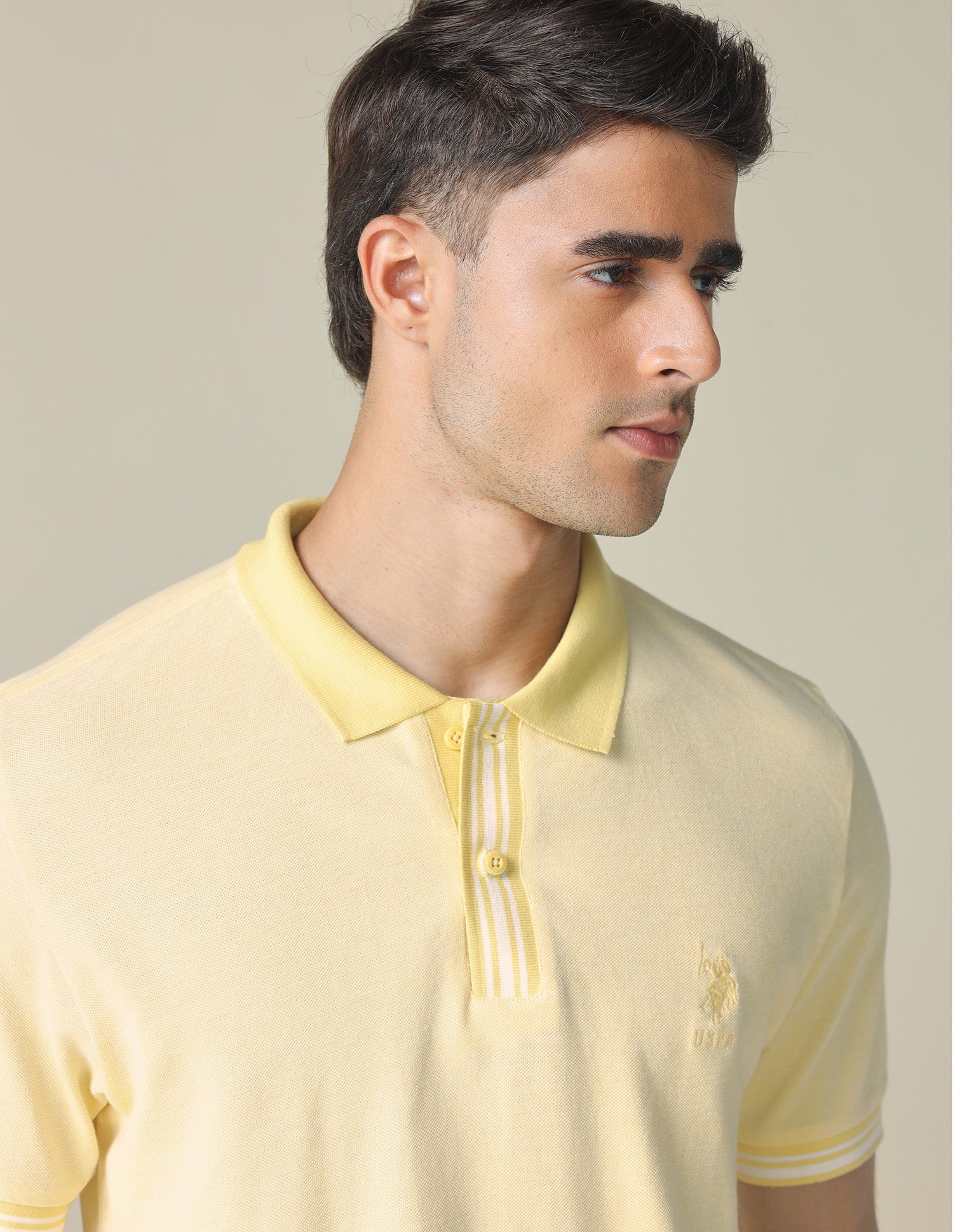 Pure Cotton Regular Fit Polo Shirt Light Yellow - U.S. POLO ASSN. | Large