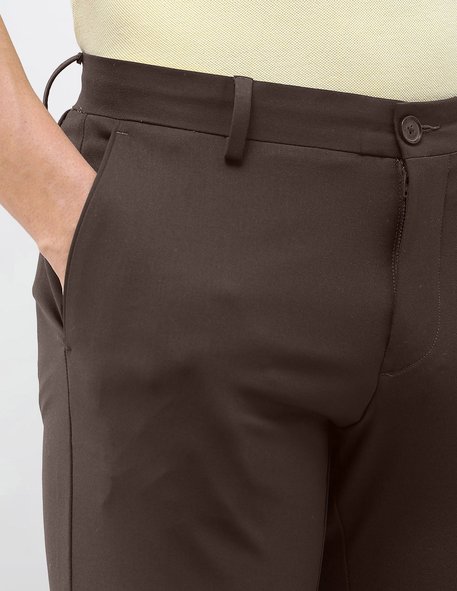 Austin Slim Fit Solid Trousers Choco - U.S. Polo Assn. India | Large