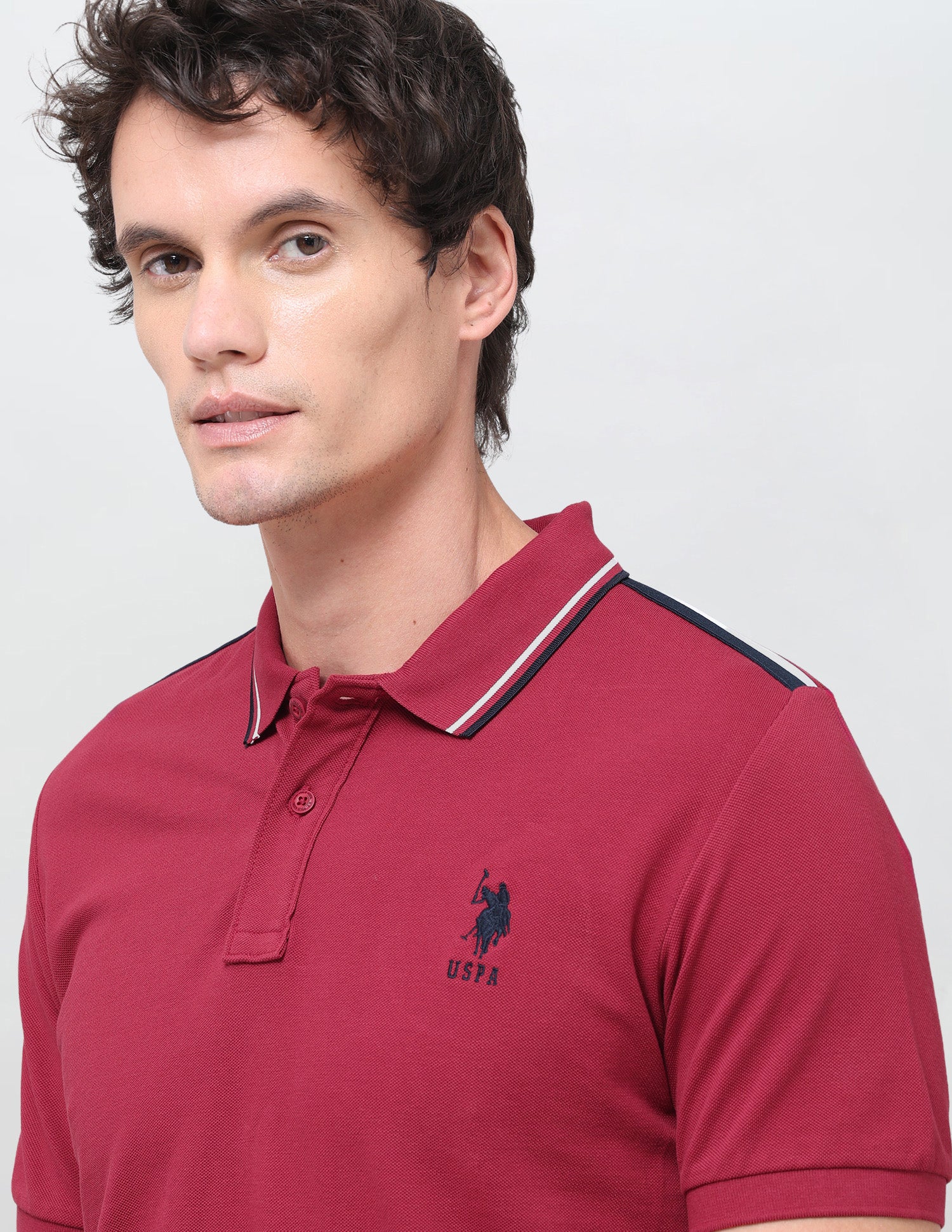 Solid Regular Fit Polo Shirt Red - U.S. Polo Assn. India | Large