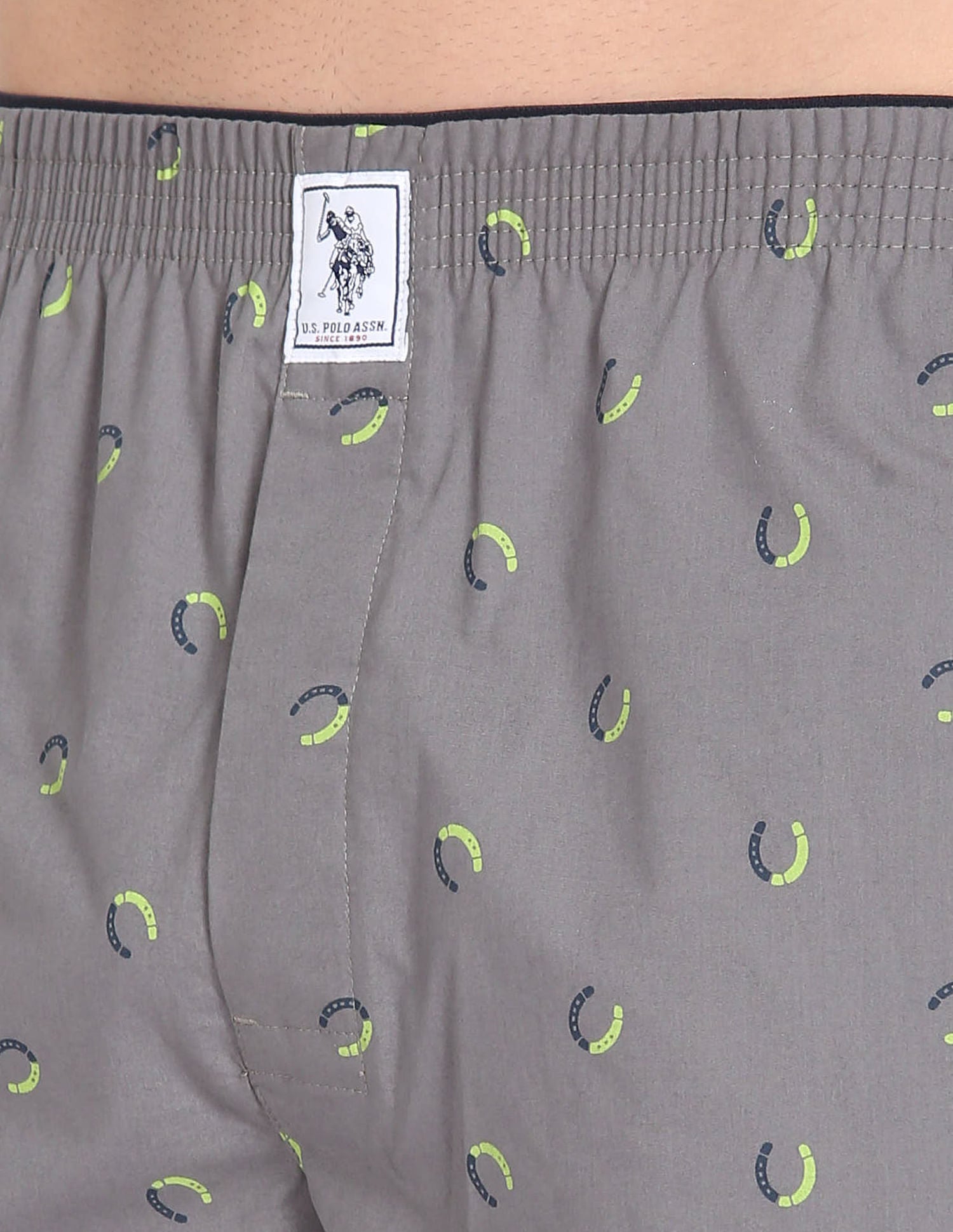 Pure Cotton Printed I600 Boxers - Pack Of 1 Grey - U.S. POLO ASSN. | Large
