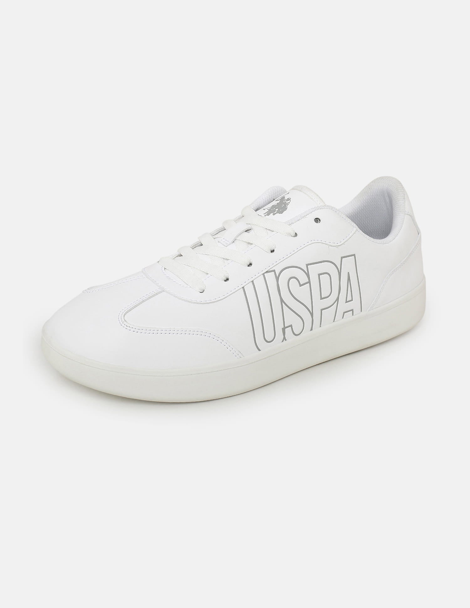 Men Brand Printed Lucid Sneakers White - U.S. Polo Assn. India | Large