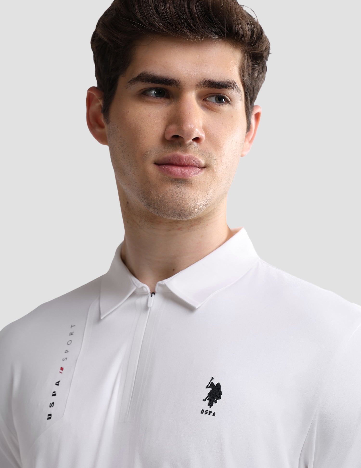Solid Slim Fit Active Polo Shirt White - U.S. Polo Assn. India | Large