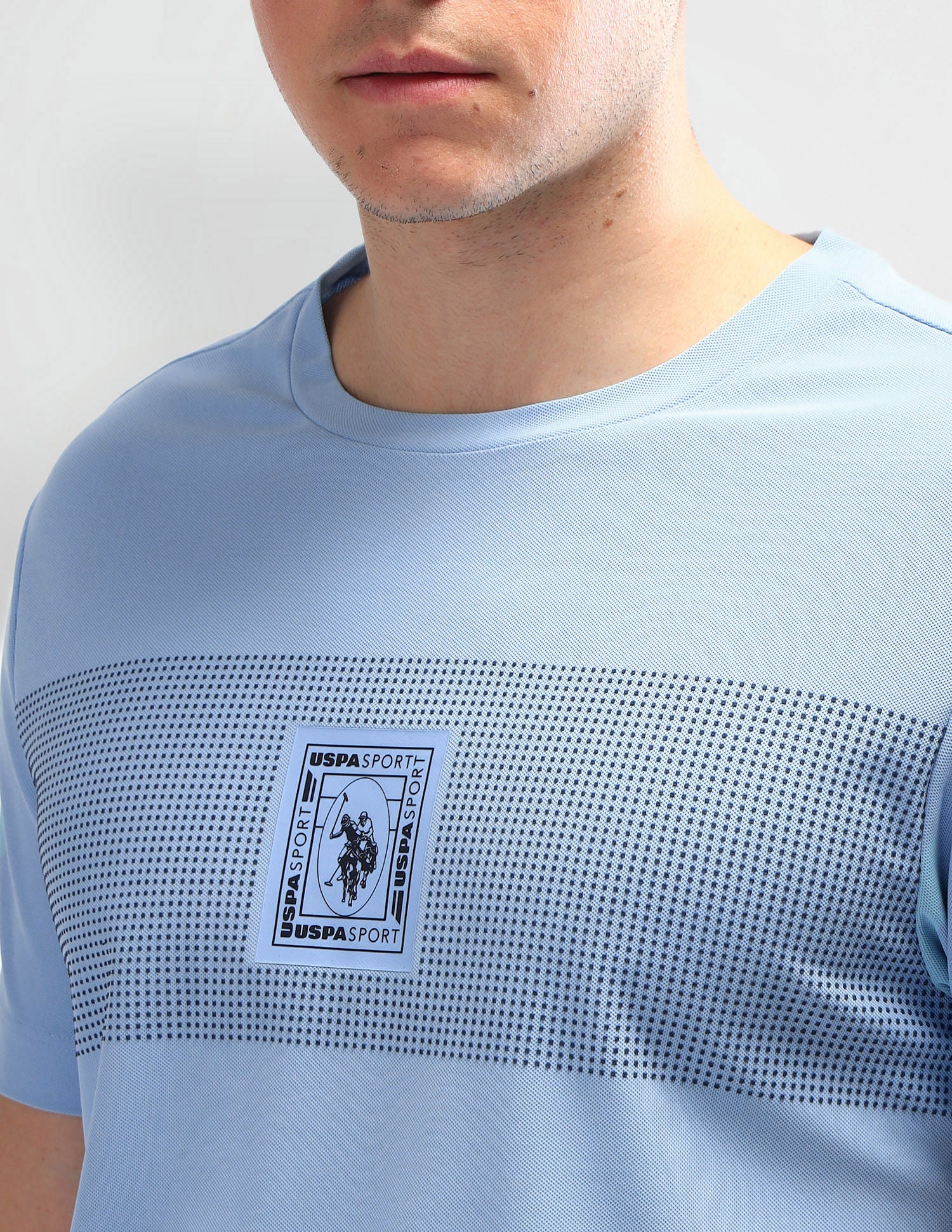 Slim Fit Brand Printed T-Shirt Light Blue - U.S. Polo Assn. India | Large