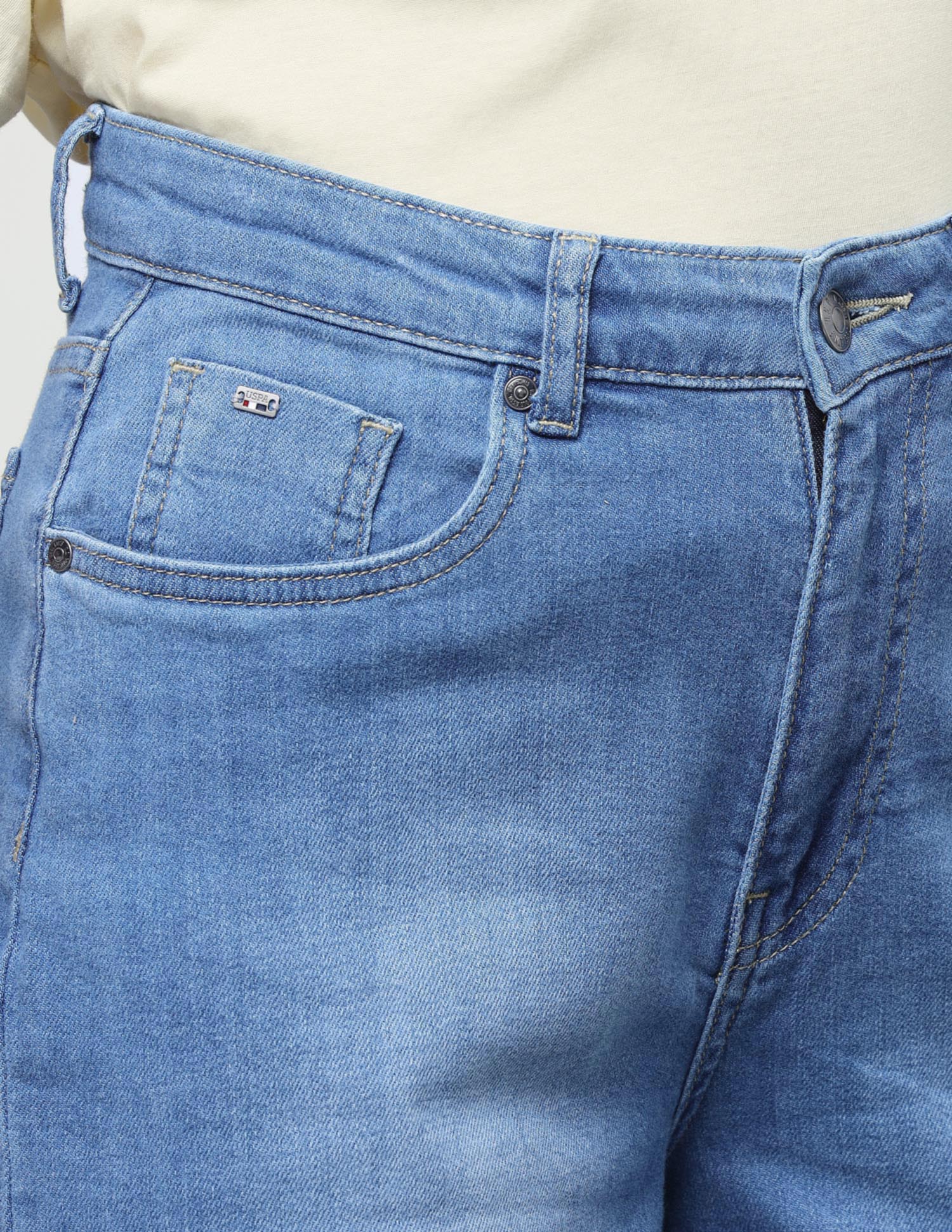 Wide Leg Fit Blue Jeans Light Blue - U.S. Polo Assn. India | Large