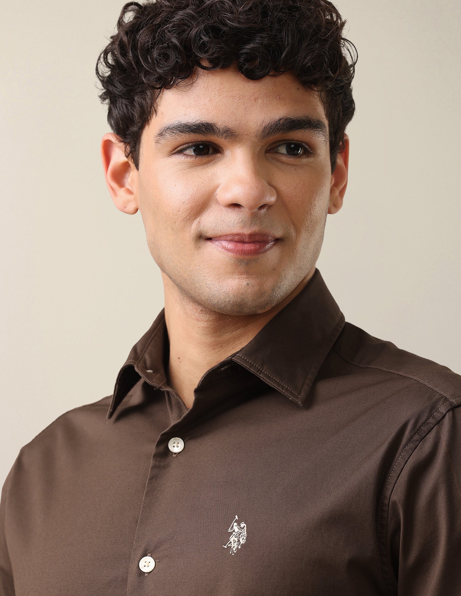 Solid Twill Shirt Dark Brown - U.S. Polo Assn. India | Large