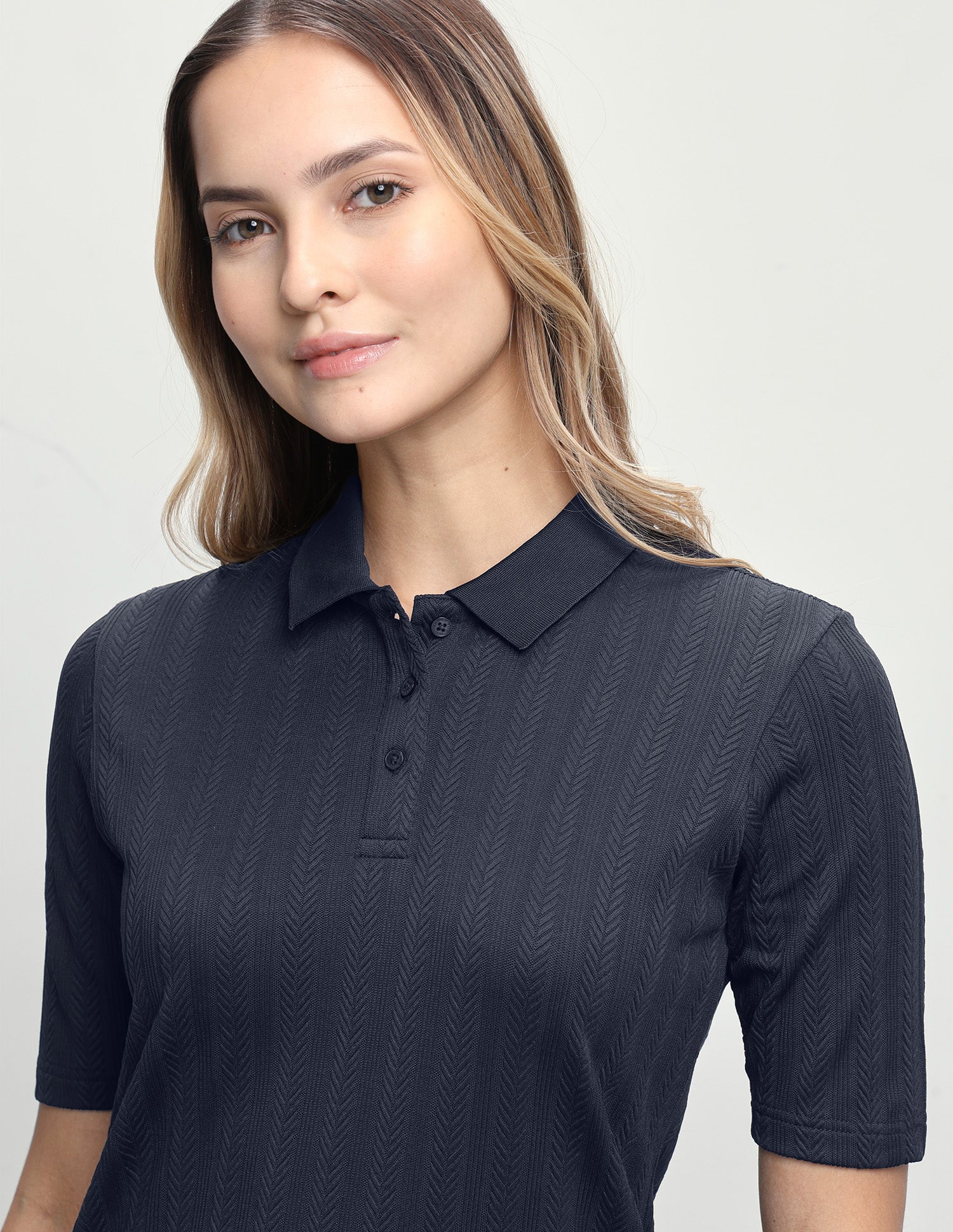 Textured Chevron Regular Fit Polo Shirt Navy - U.S. Polo Assn. India | Large