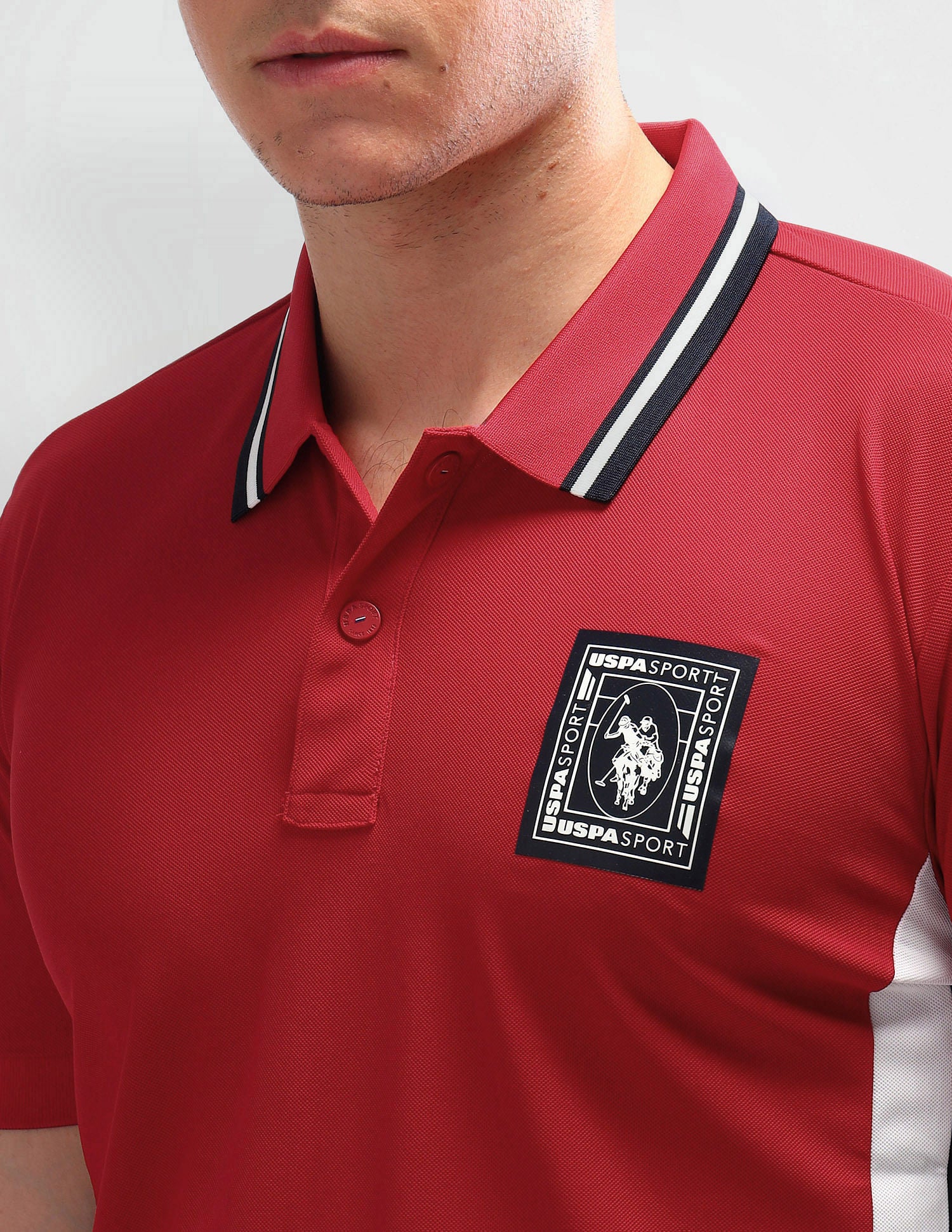 Slim Fit Solid Polo Shirt Red - U.S. Polo Assn. India | Large