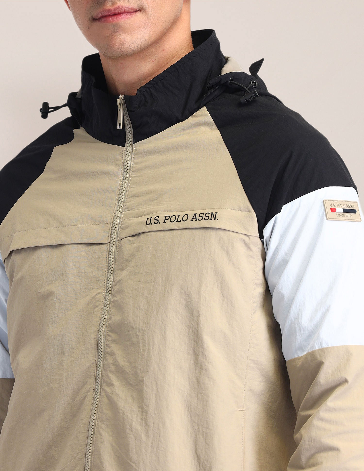 Regular Fit Solid Padded Jacket Black - U.S. POLO ASSN. | Large