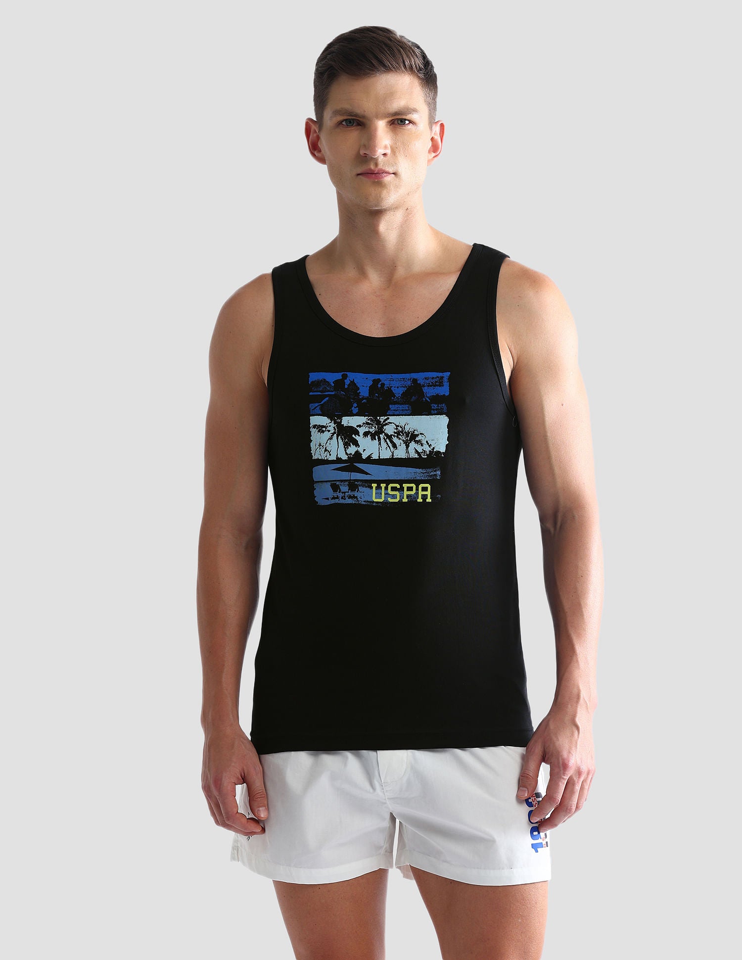 Graphic Print Cotton OEV02 Vest - Pack Of 1 Black - U.S. POLO ASSN. | Large