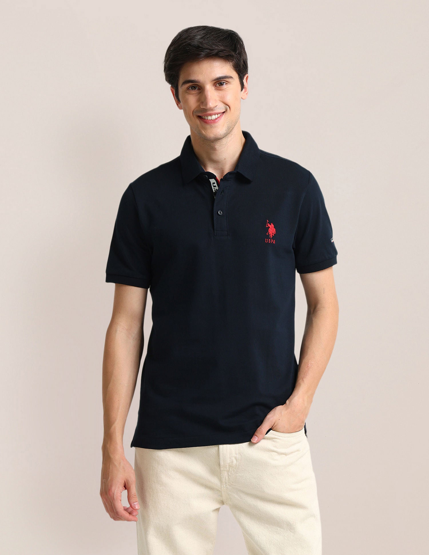 Slim Fit Logo Polo Shirt Navy - U.S. Polo Assn. India | Large