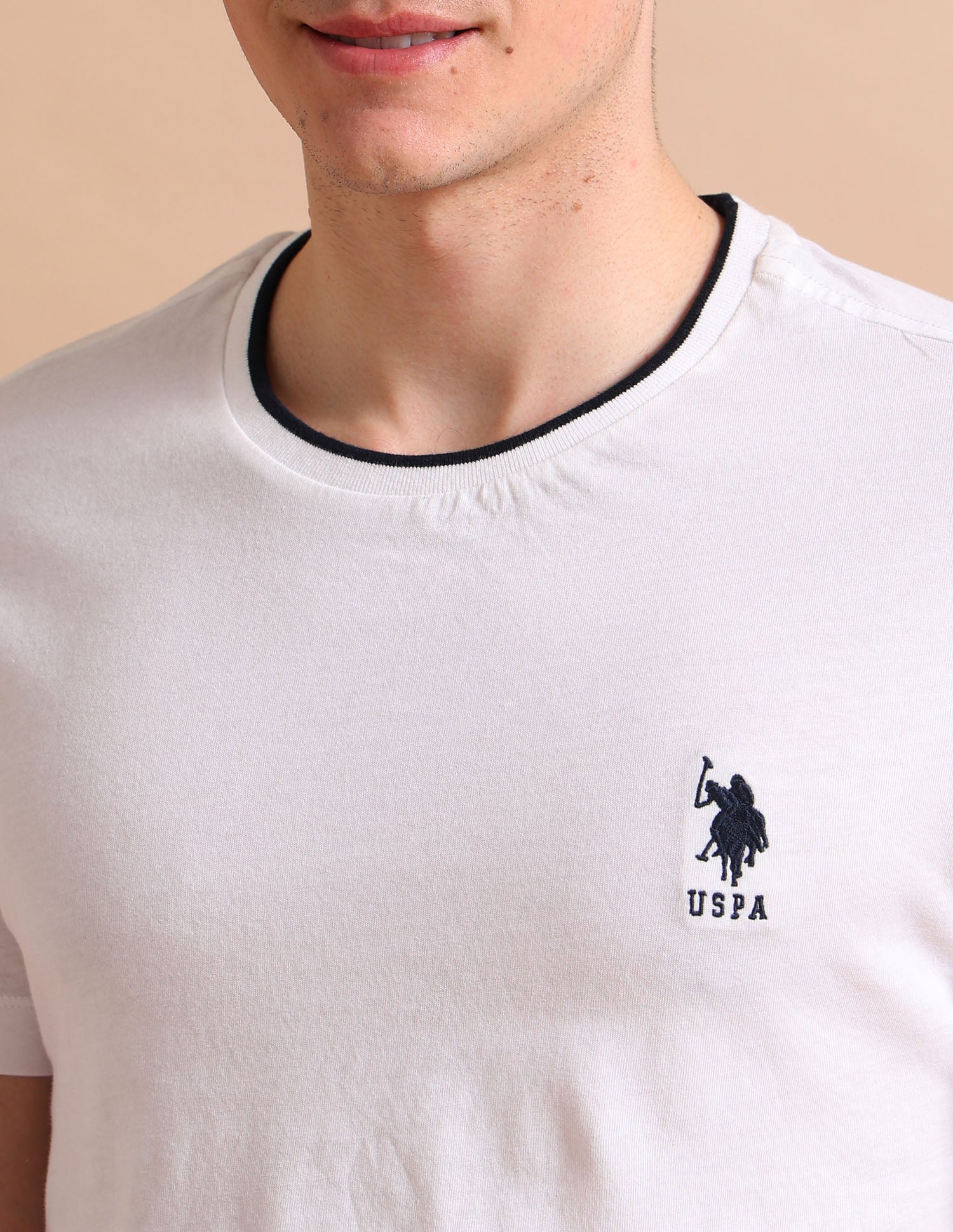 Stretchy Tipped T-Shirt White - U.S. POLO ASSN. | Large