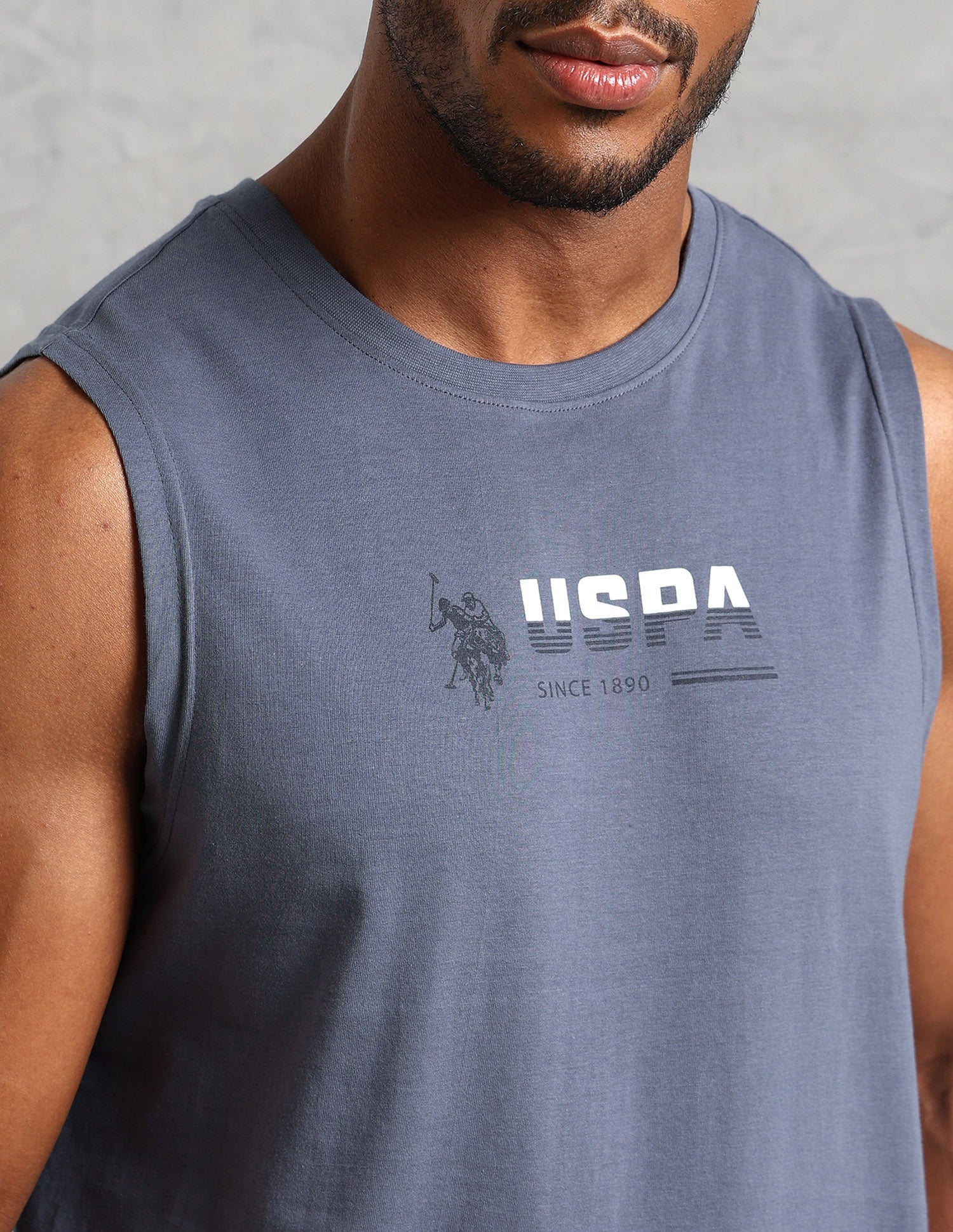 Brand Print Comfort Fit OEV06 Vest - Pack Of 1 Stormy Weather - U.S. POLO ASSN. | Large