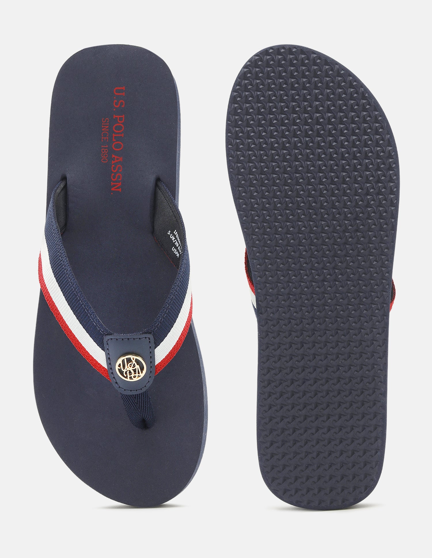 Miyabi Striped Flip Flops Navy - U.S. Polo Assn. India | Large