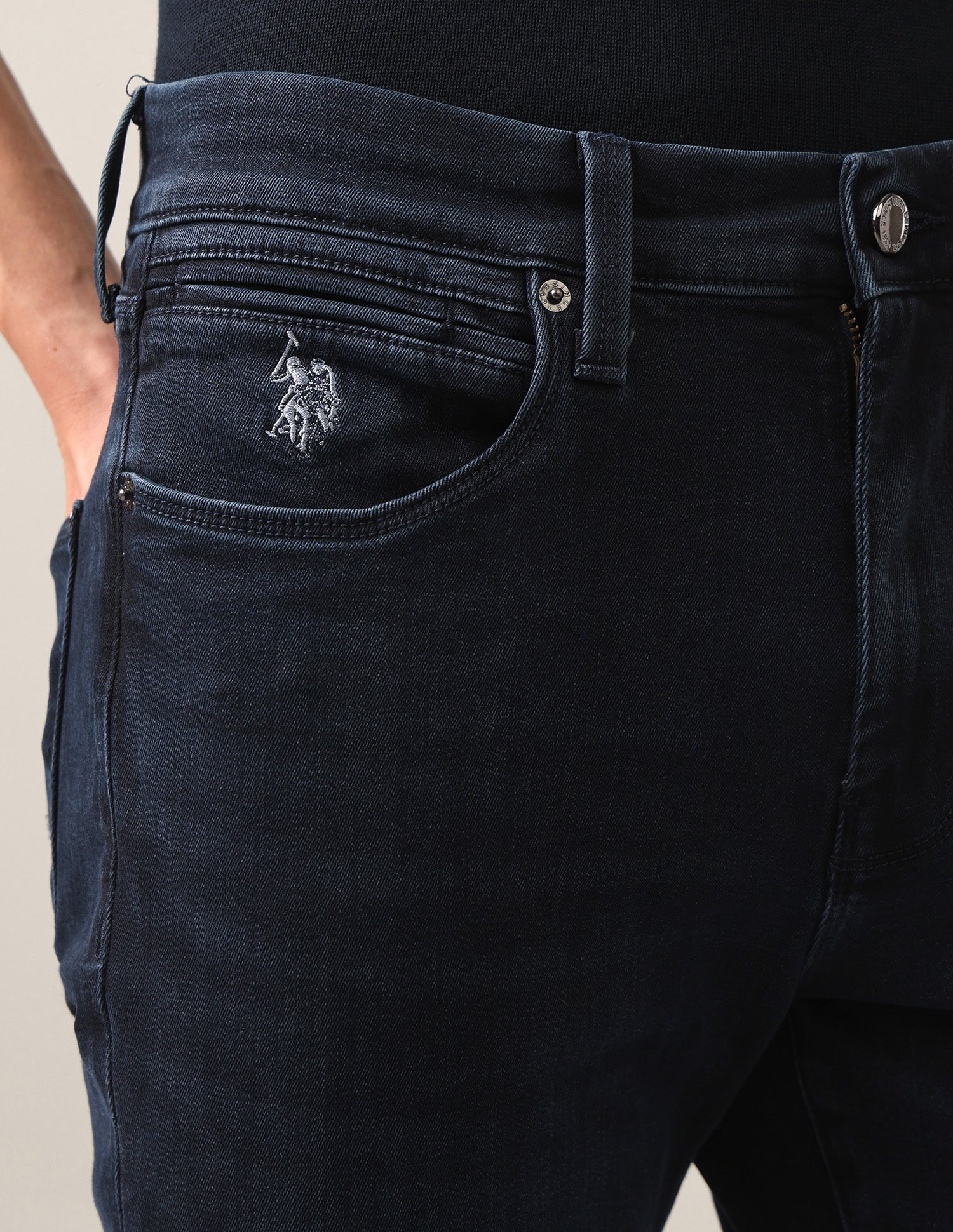 Harold Slim Straight Fit Blue Jeans Dark Blue - U.S. Polo Assn. India | Large