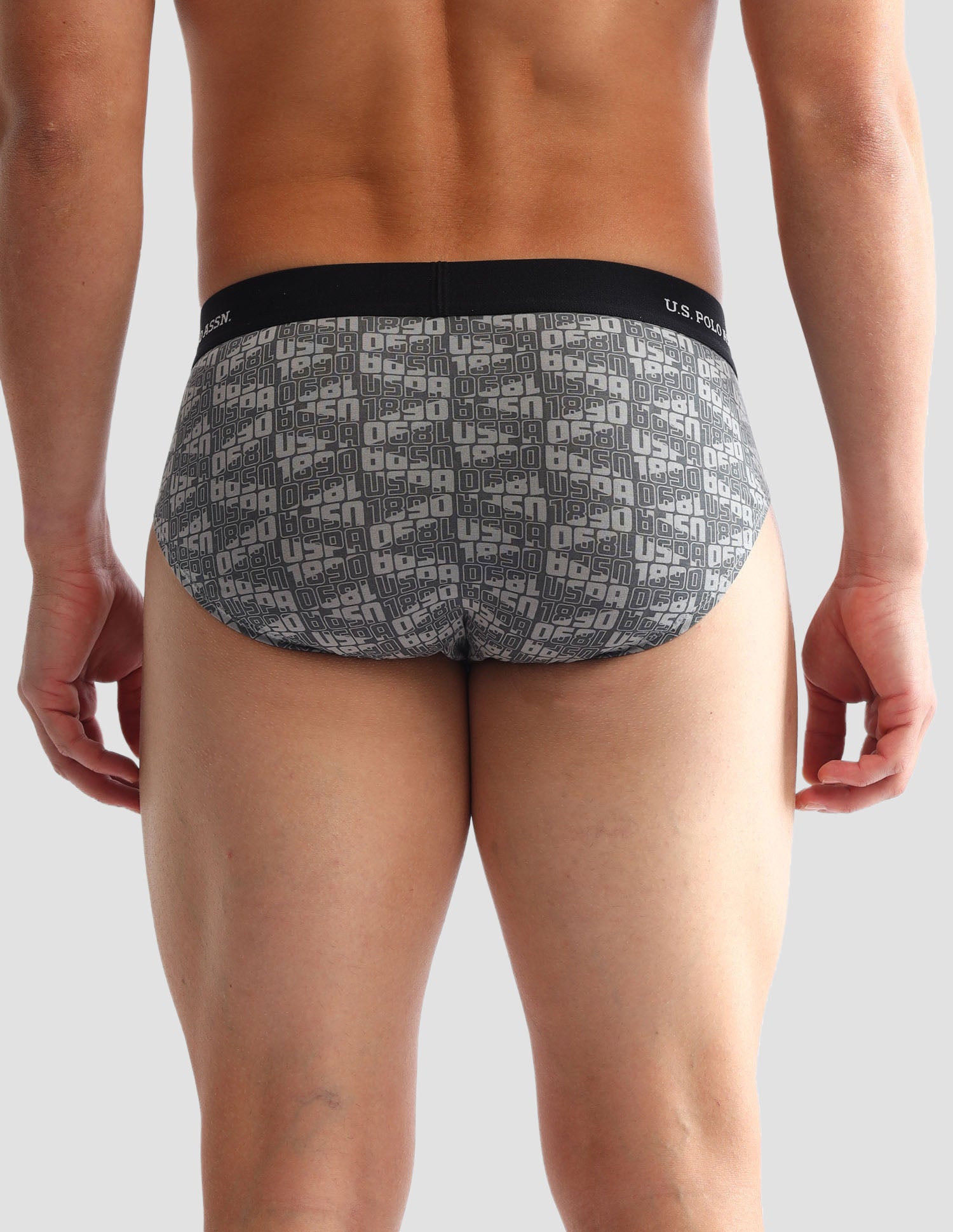 Anti Microbial Printed OEB14 Briefs - Pack Of 3 Iron Gate, Blue and Black - U.S. POLO ASSN. | Large