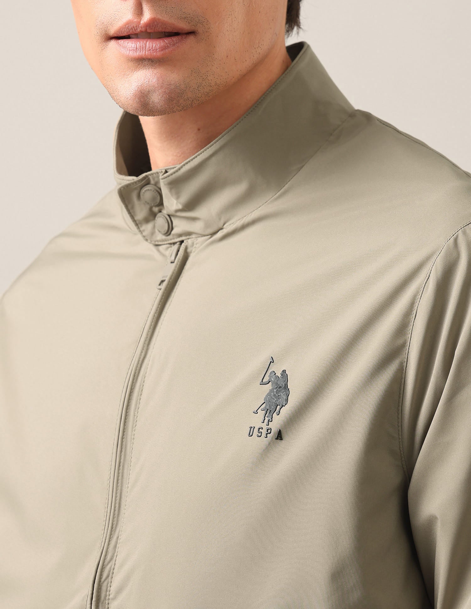 Packable Windcheater Jacket Khaki - U.S. Polo Assn. India | Large