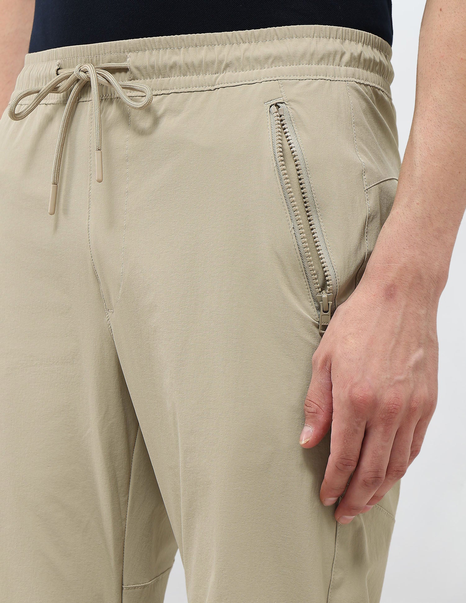 Straight Fit Mid Rise Joggers Beige - U.S. Polo Assn. India | Large