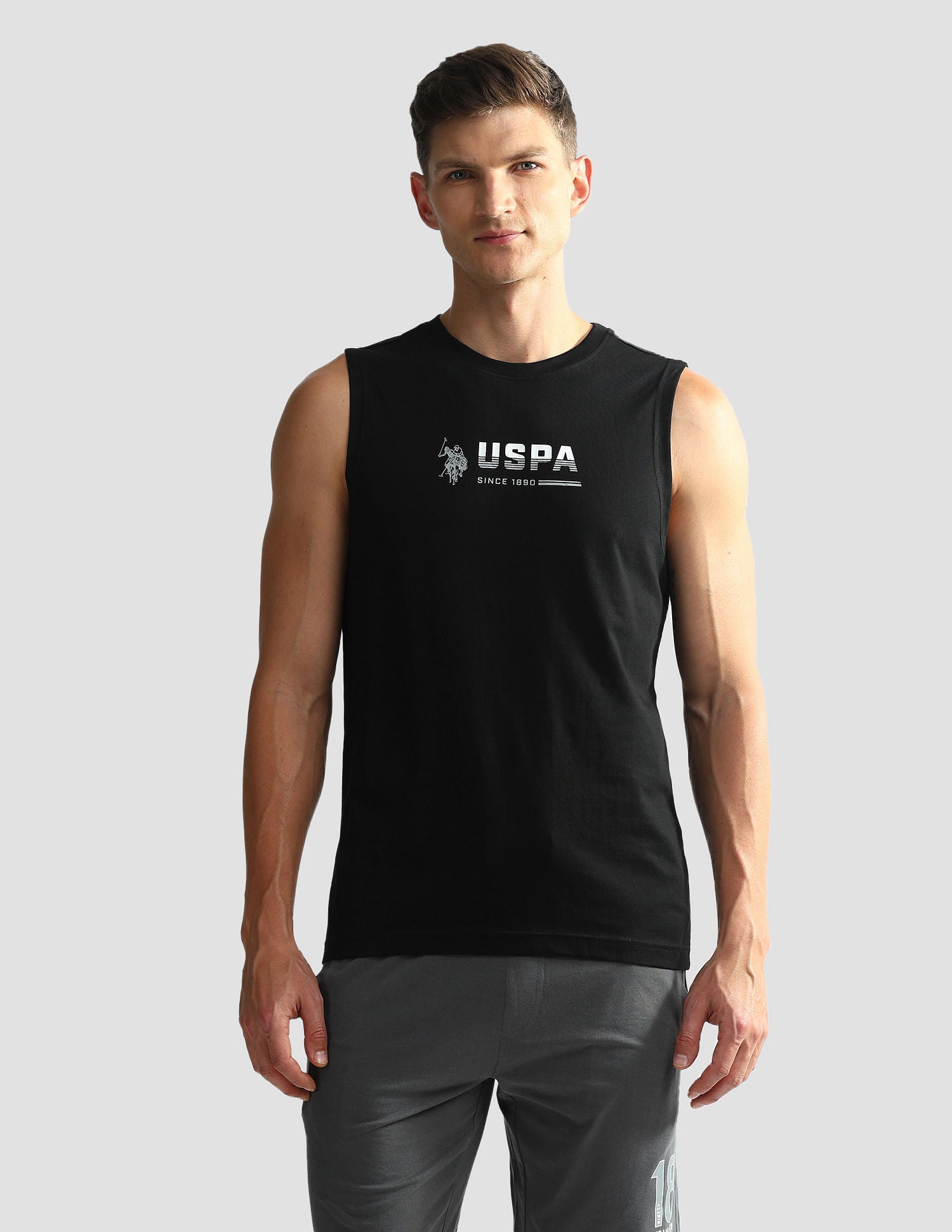 Solid Cotton OEV06 Vest - Pack Of 1 Black - U.S. POLO ASSN. | Large