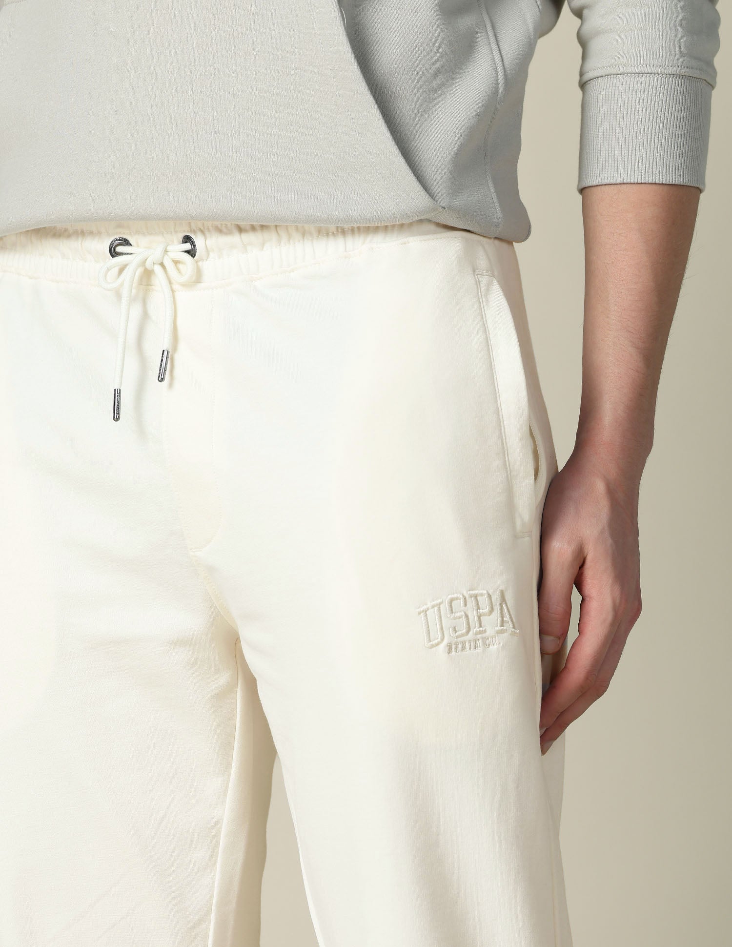 Mid Rise Regular Fit Track Pants Ivory - U.S. POLO ASSN. | Large