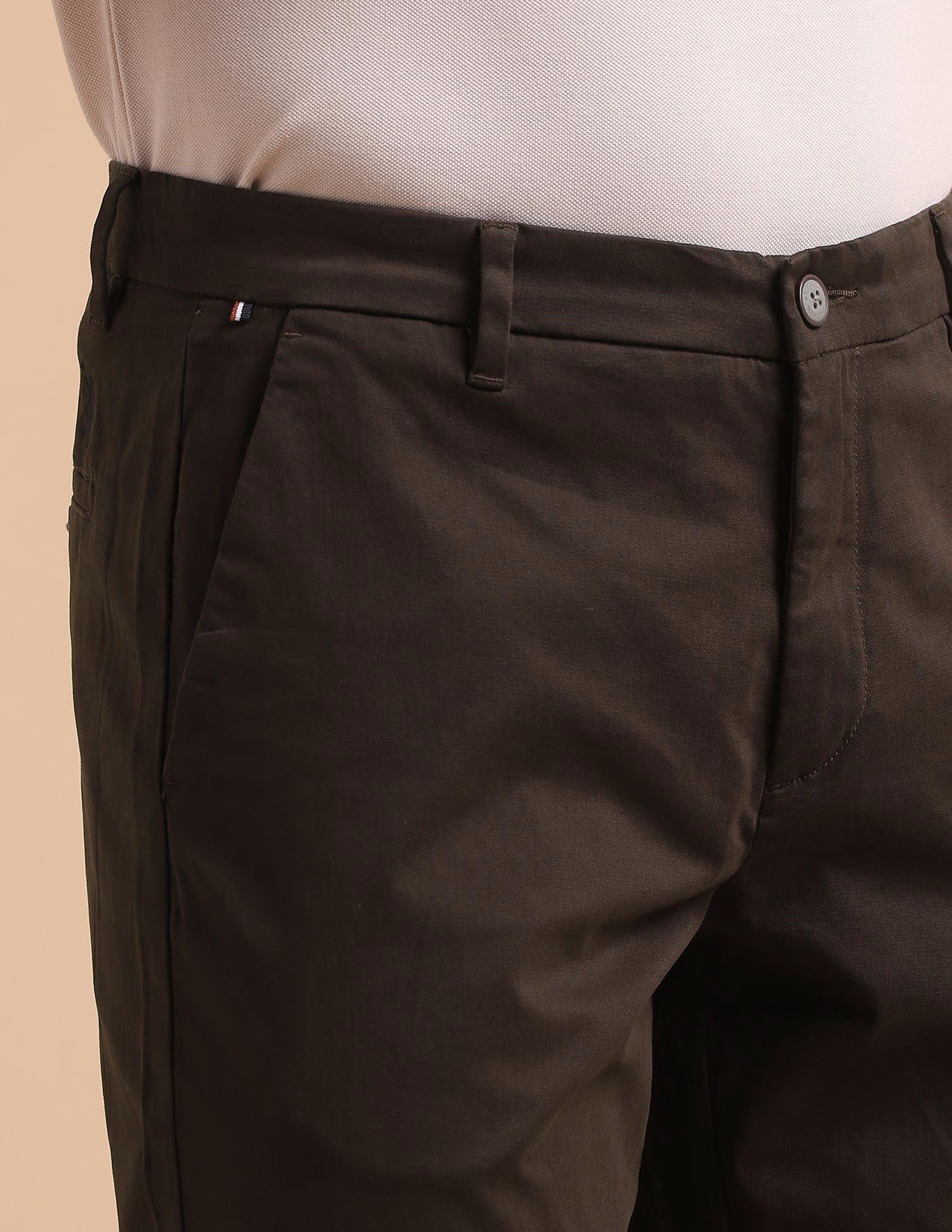 Satin Slim Fit Trousers Brown - U.S. POLO ASSN. | Large