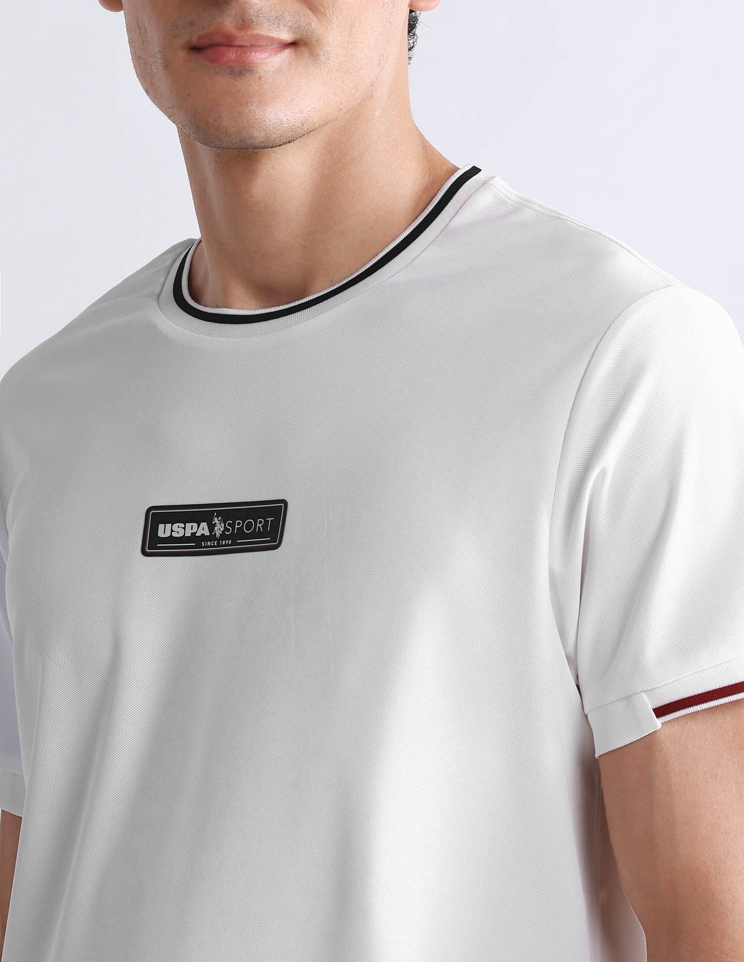 Solid Slim Fit T-Shirt Off White - U.S. POLO ASSN. | Large