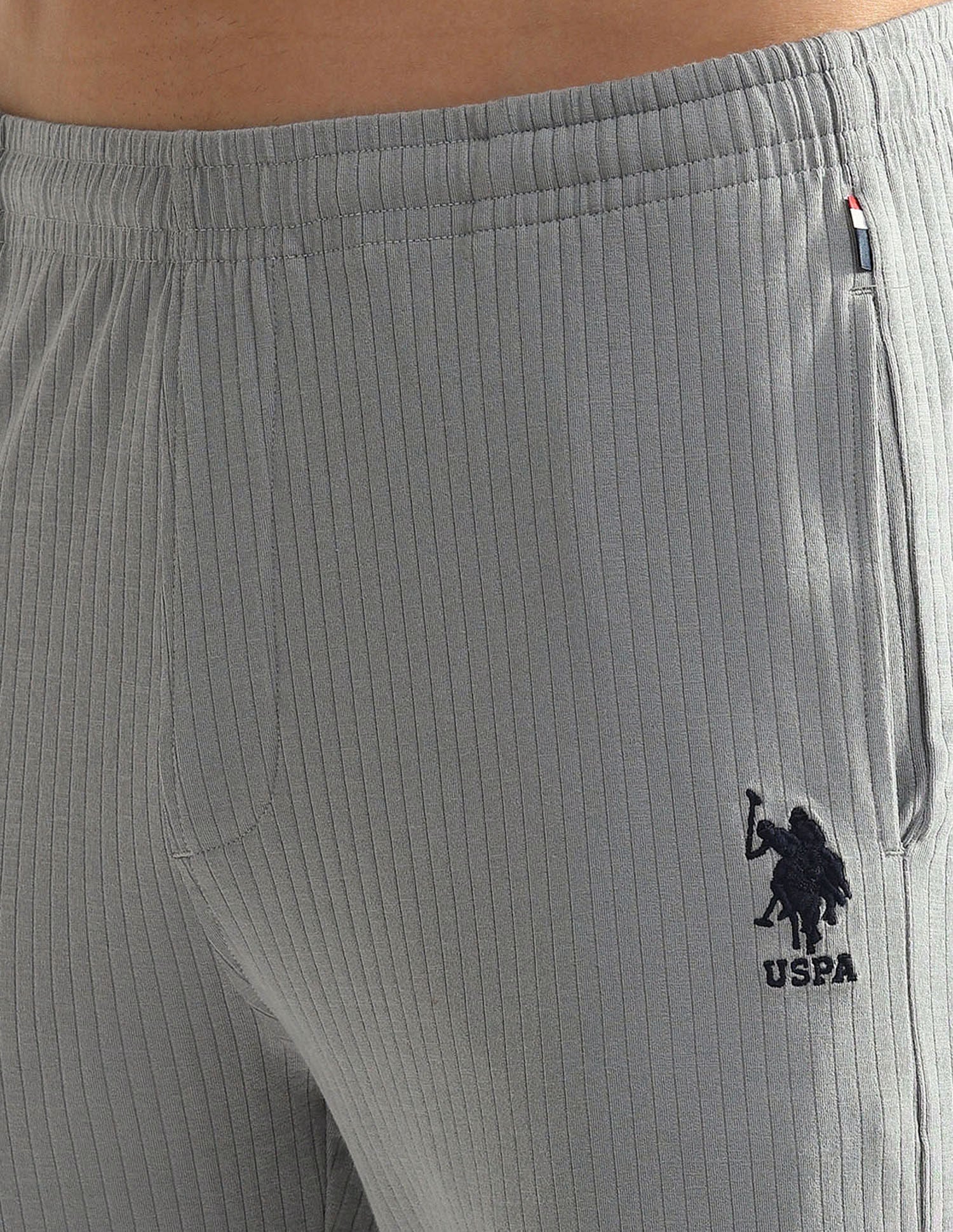 All Over Stripe OELP4 Lounge Track Pants - Pack Of 1 Ghost Grey - U.S. POLO ASSN. | Large