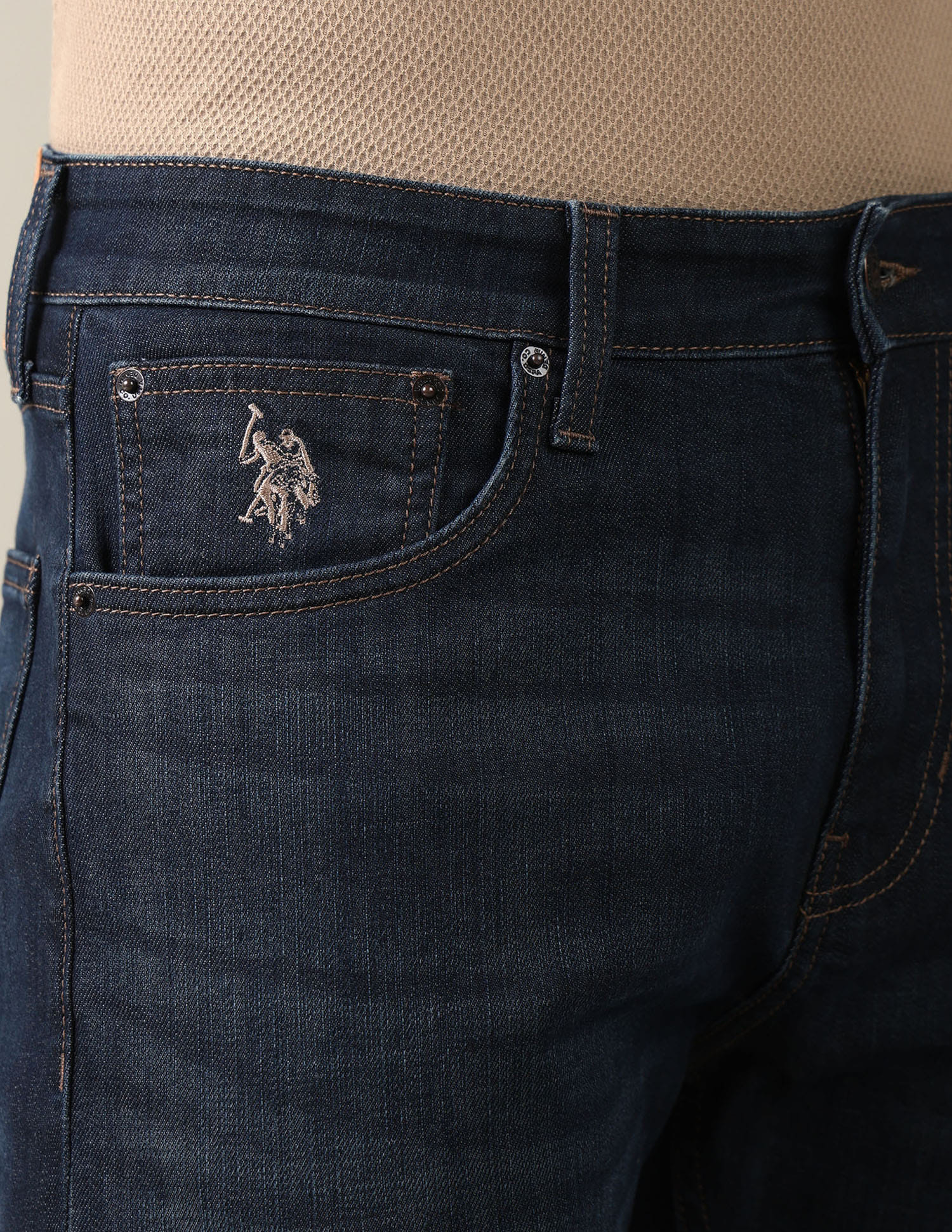 Mason Regular Straight Fit Blue Jeans Blue - U.S. Polo Assn. India | Large