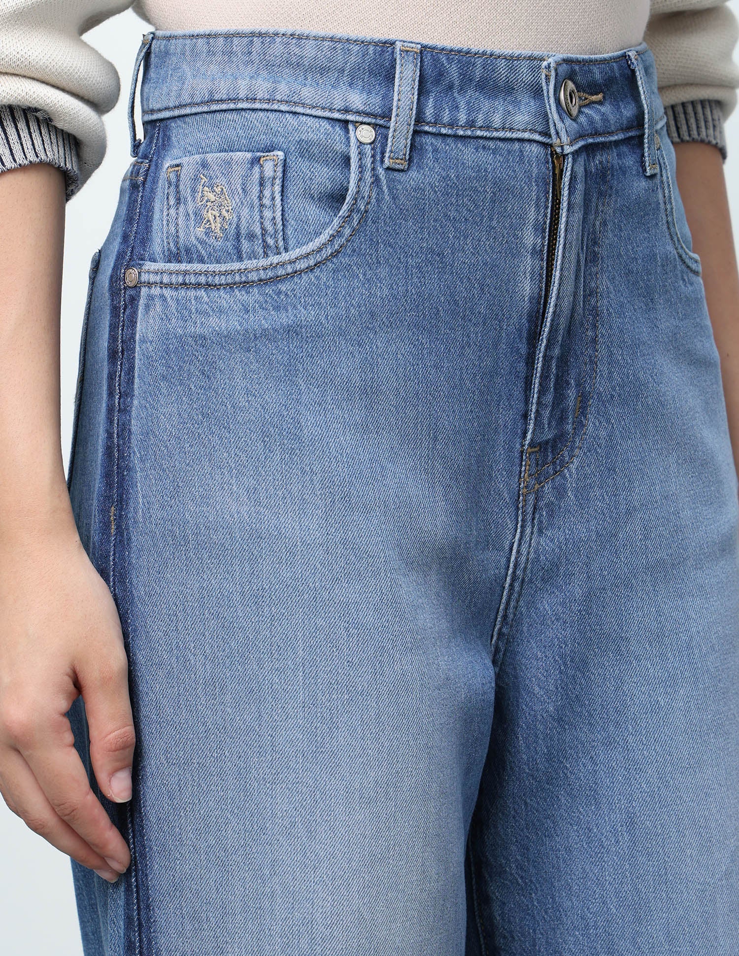 Wide Leg Fit Blue Jeans Blue - U.S. Polo Assn. India | Large