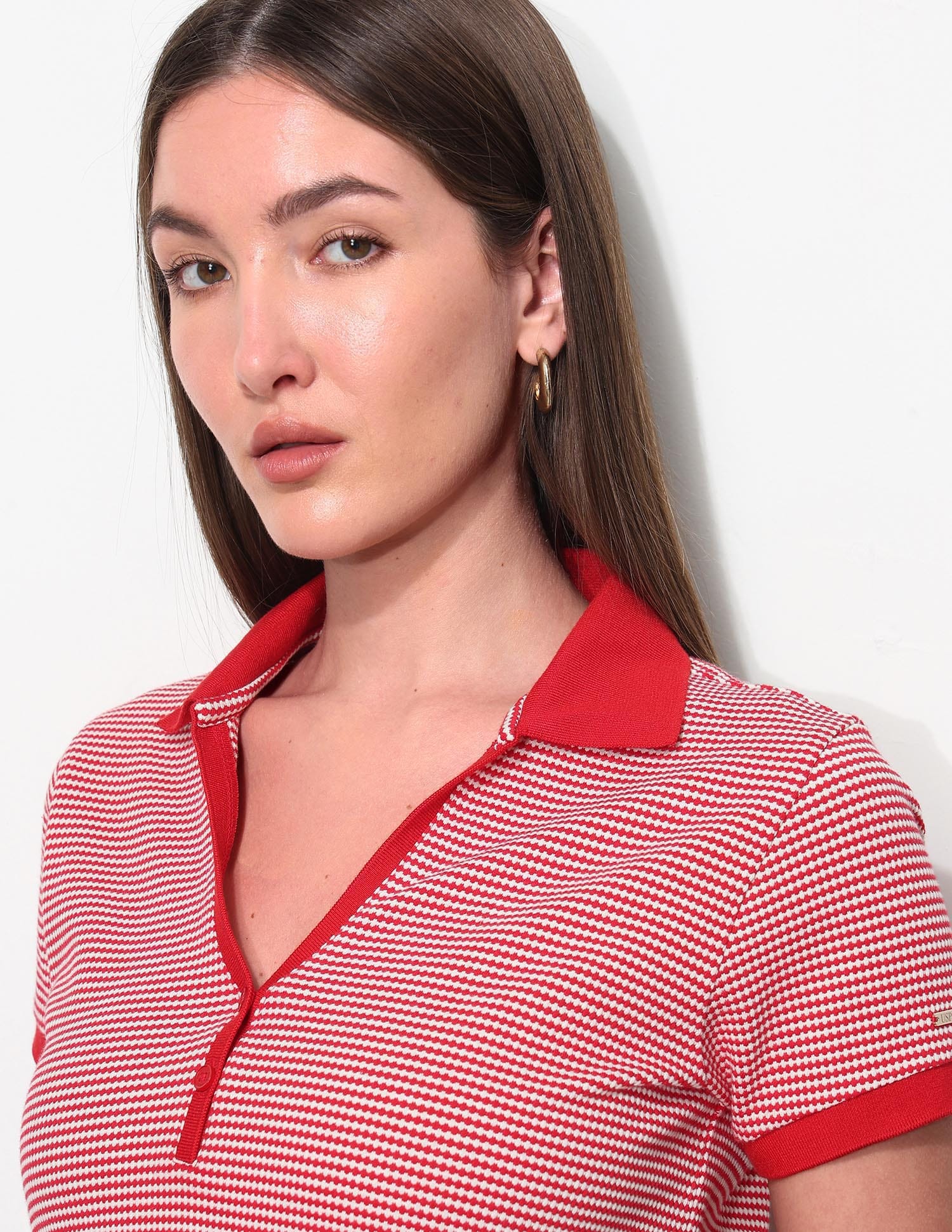 Relaxed Fit Textured Polo Shirt Red - U.S. Polo Assn. India | Large