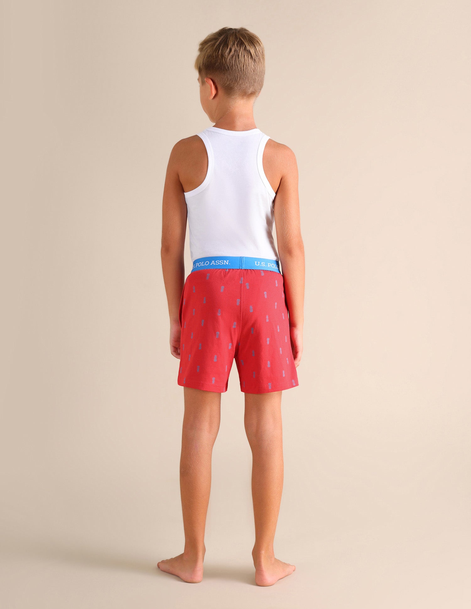 Pineapple Print EKX01 Lounge Shorts - Pack Of 2 Red and Blue - U.S. POLO ASSN. | Large