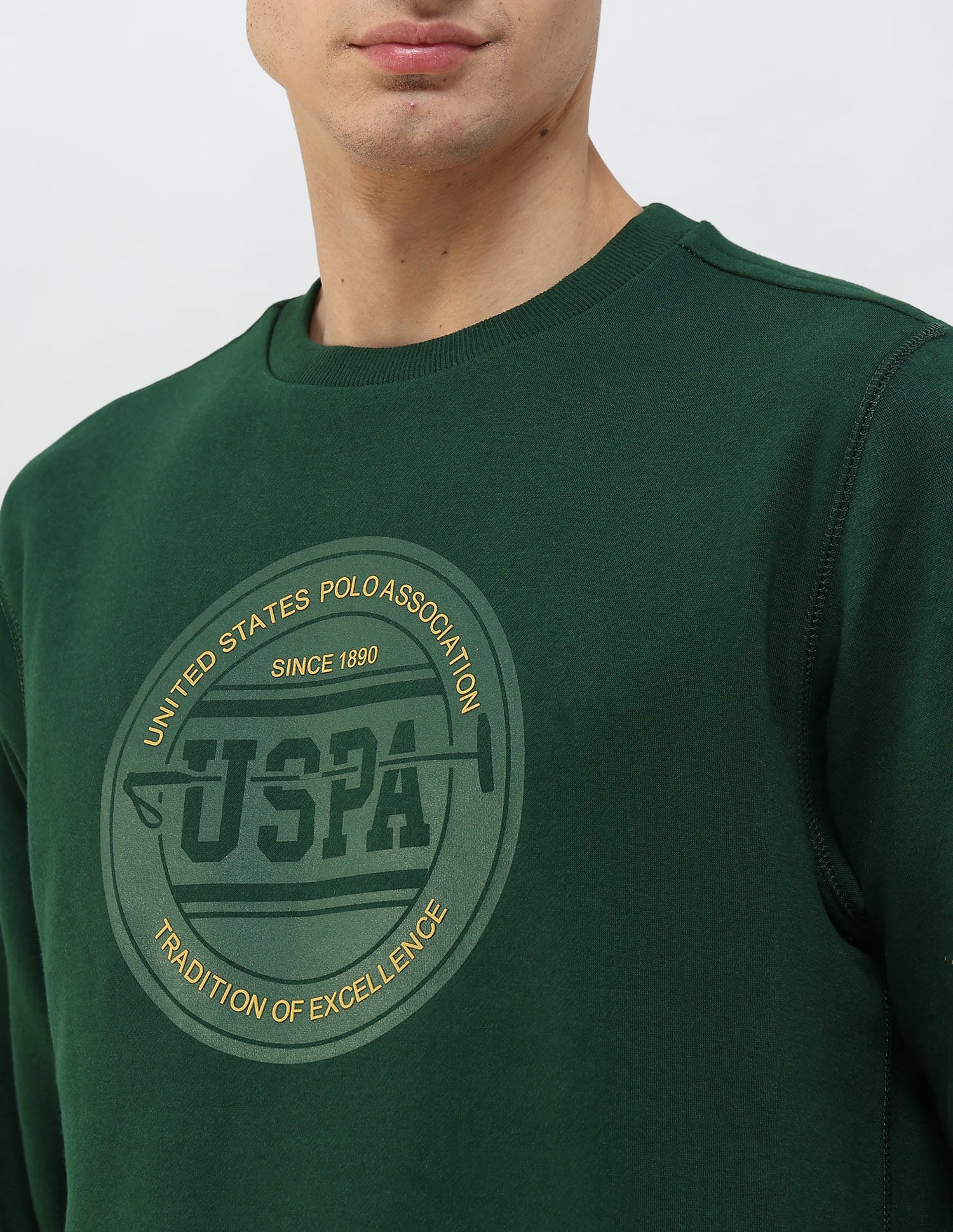 Brand Printed Regular Fit Sweatshirt Dark Green - U.S. POLO ASSN. | Large